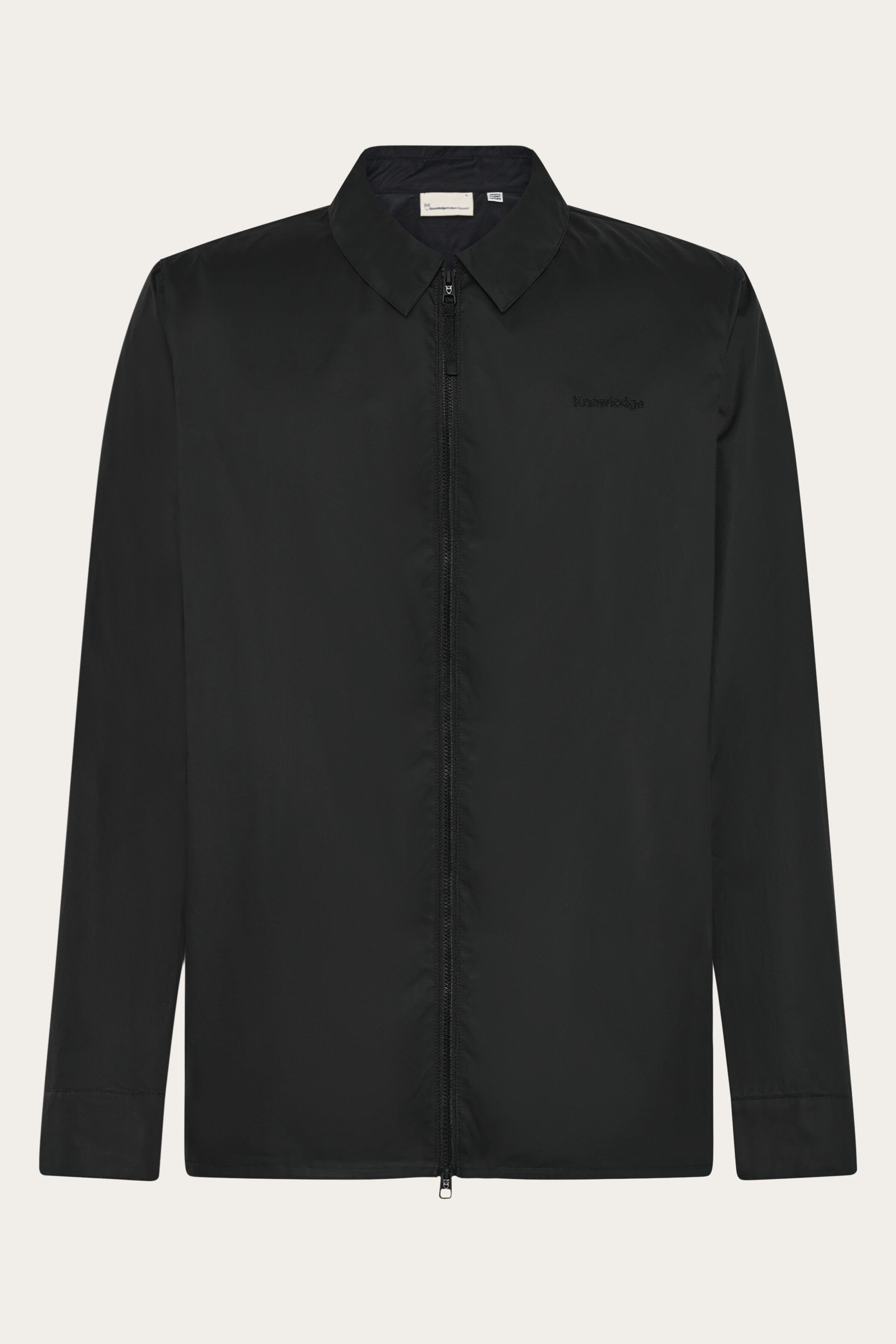 Image of KnowledgeCotton Apparel mannen vegan Overhemd Voor Heren Met Ventilatie, Ripstop, Maat 90, Zwart Gitzwart