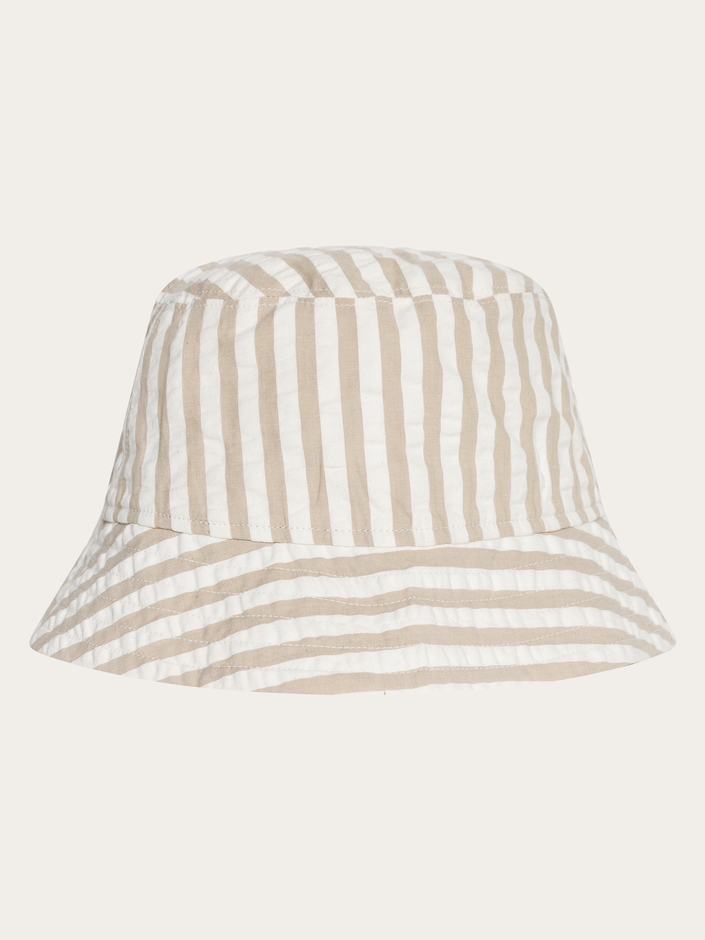 KnowledgeCotton Apparel Eimer Hut Seersucker Creme Gestreift