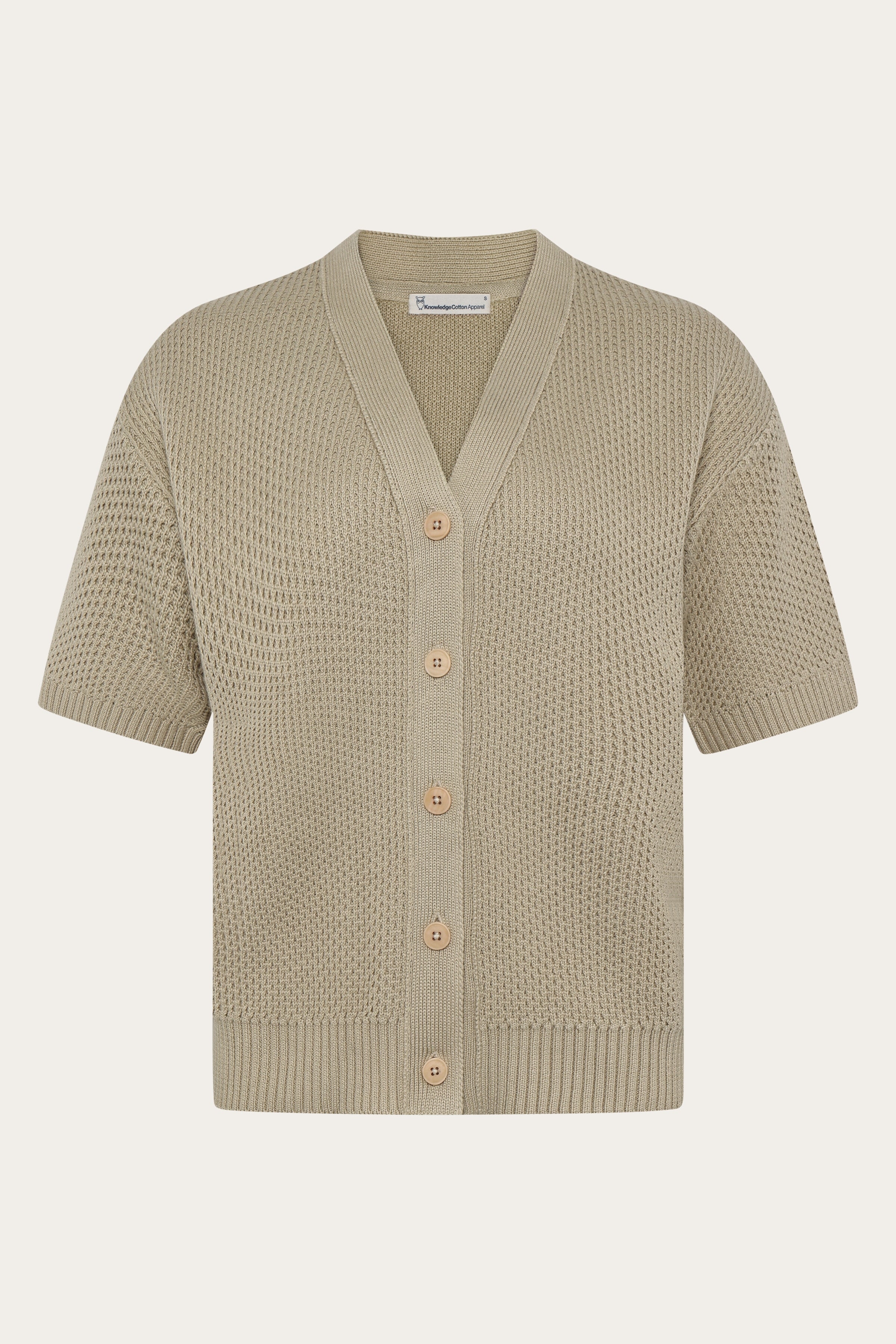 Image of KnowledgeCotton Apparel dames vegan Gebreid Vest Lichtgrijs