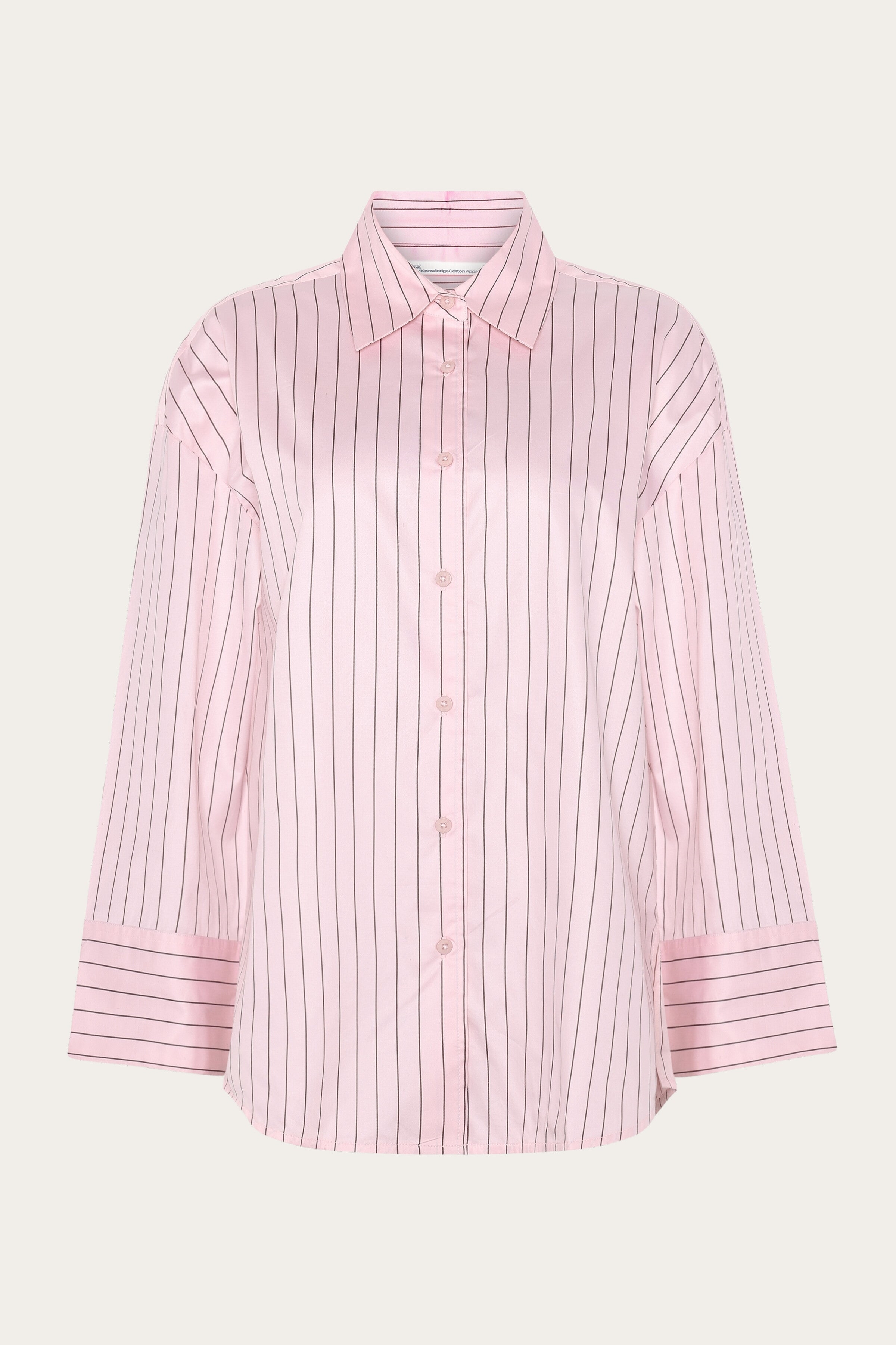 Image of KnowledgeCotton Apparel dames vegan Shirt Dew Relaxed Gestreept Rood