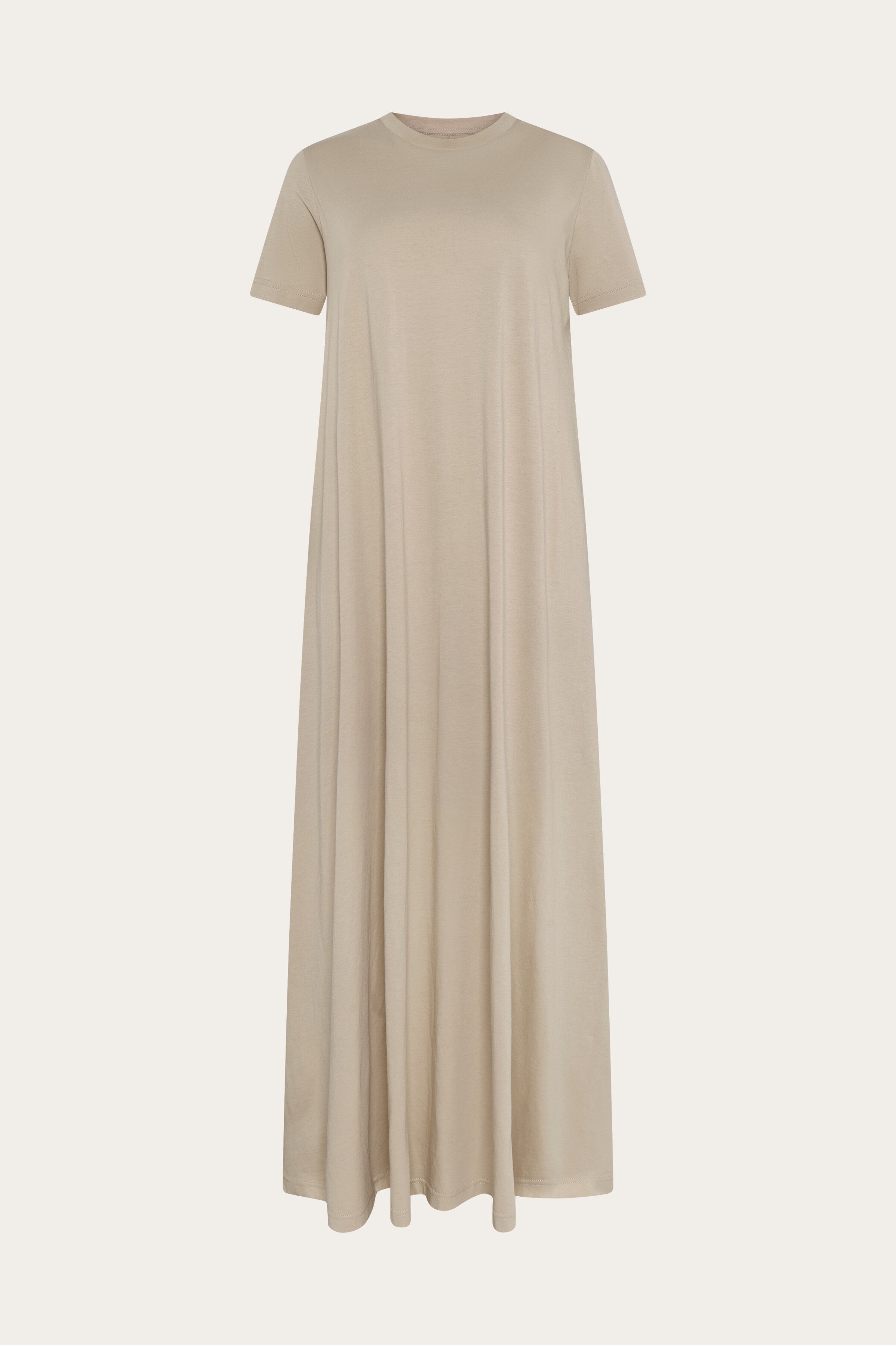 Image of KnowledgeCotton Apparel dames vegan Maxi-Jurk Van Jersey In Lichtgrijs Met Verenmotief