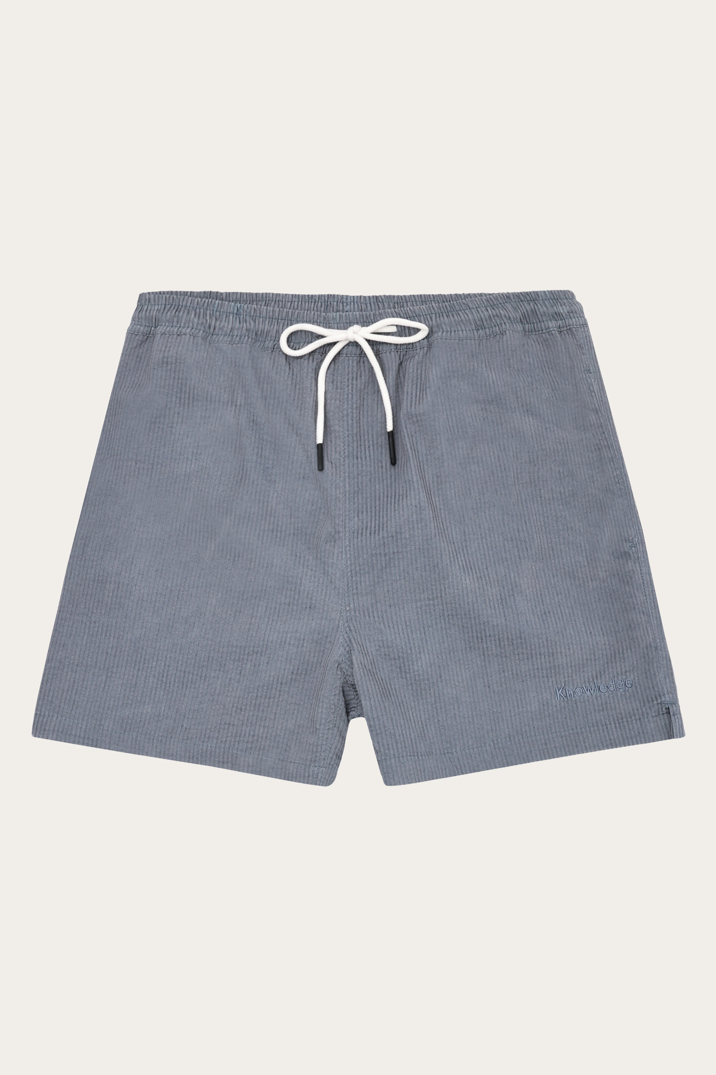 Image of KnowledgeCotton Apparel mannen vegan Zwemshorts Tot Halverwege De Dij, Seersucker, Nachtblauw