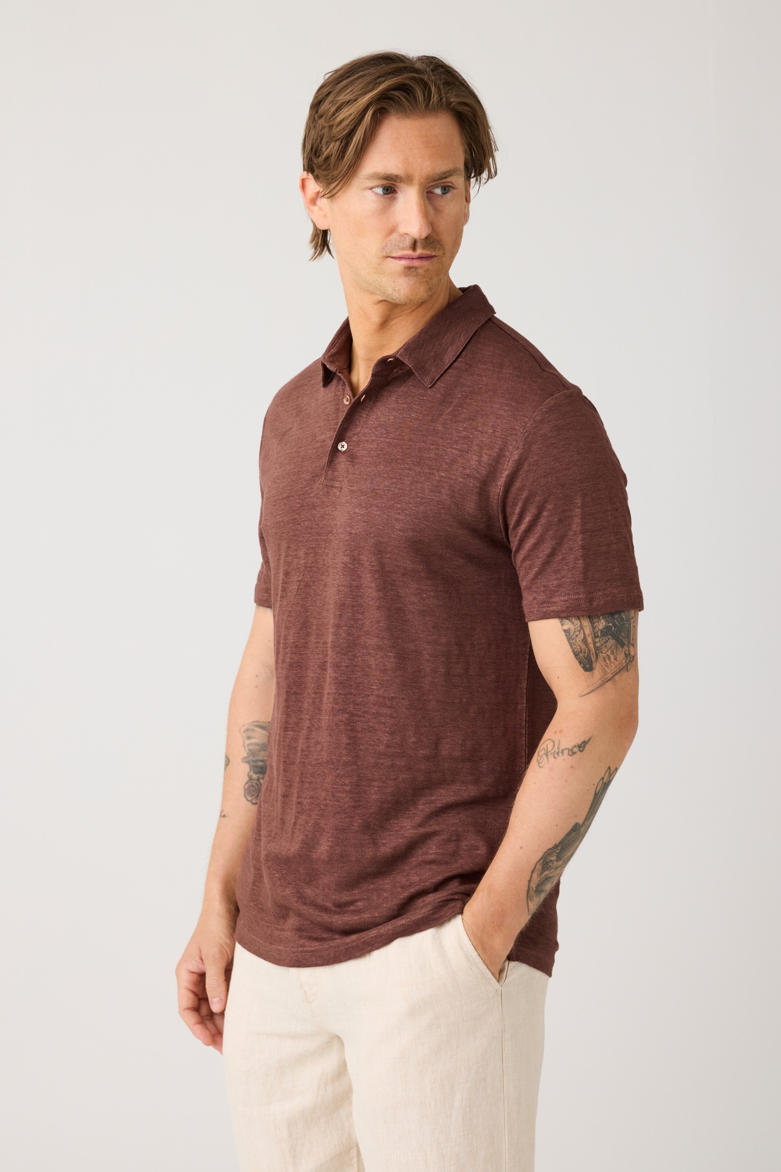 KnowledgeCotton Apparel Herren vegan Polohemd Raspelschokolade
