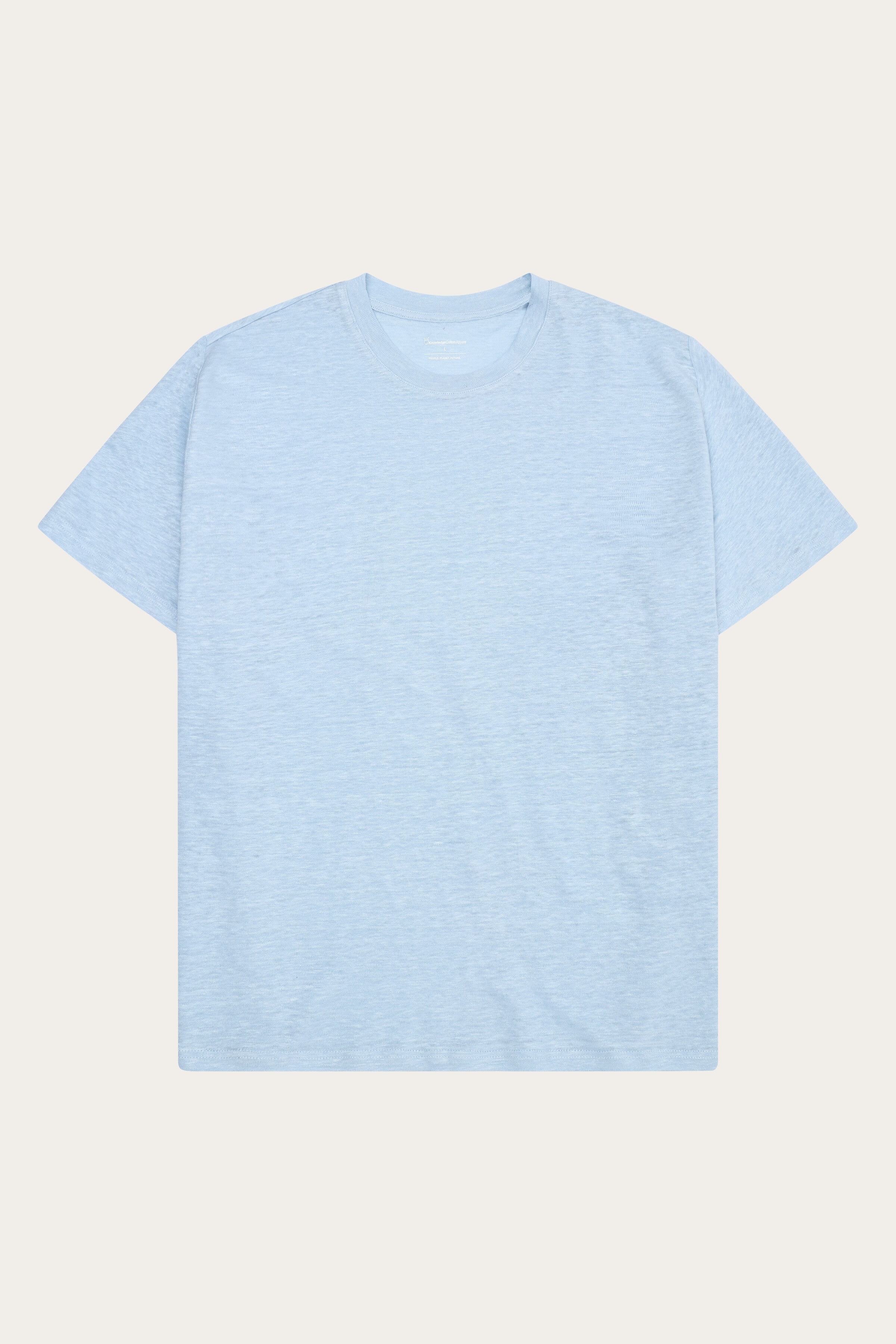 KnowledgeCotton Apparel Herren vegan T-Shirt Herren Leinen Skyway Hellblau