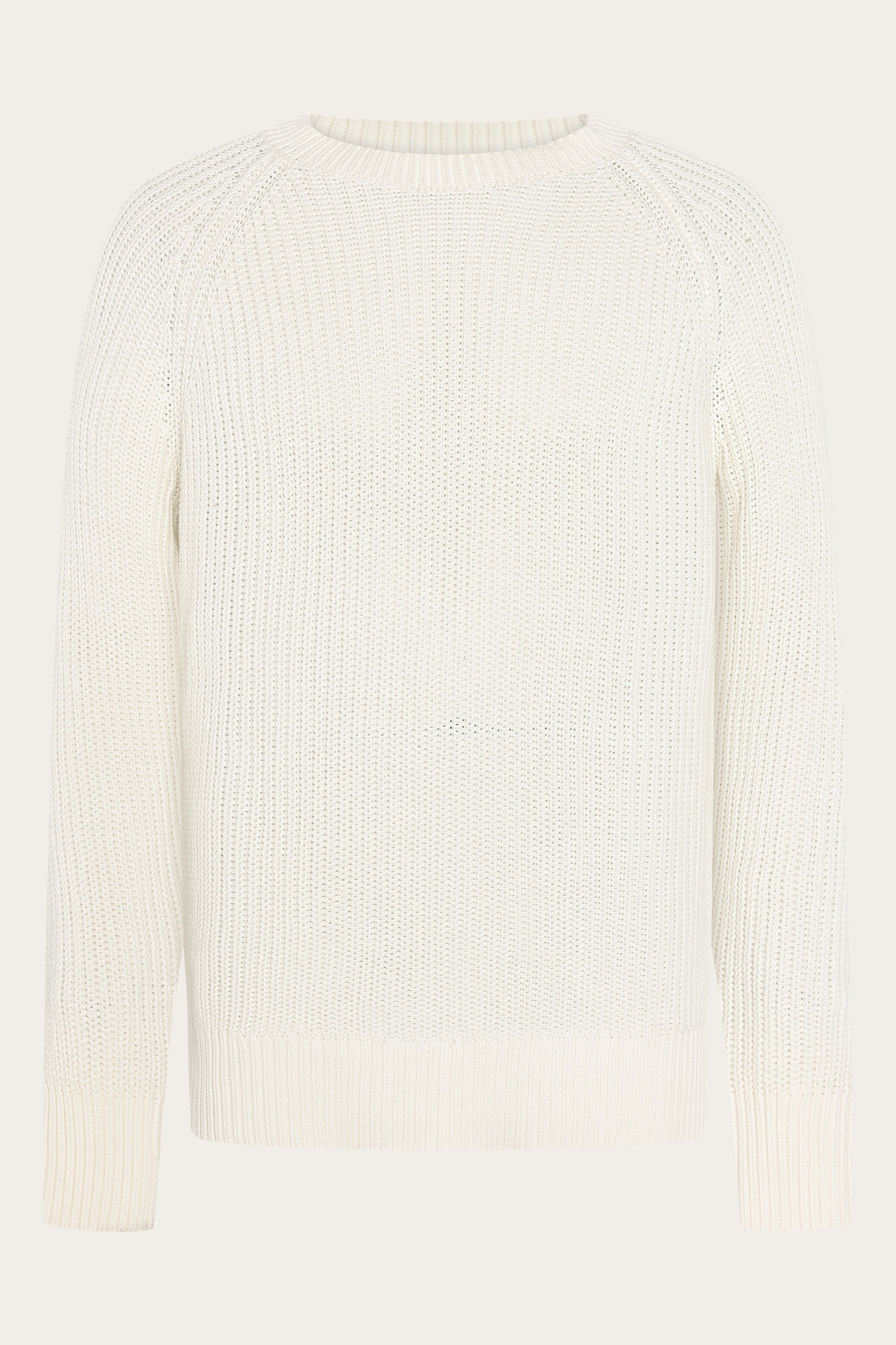 KnowledgeCotton Apparel Herren vegan Strickpullover Herren Raglan Reiher Weiß