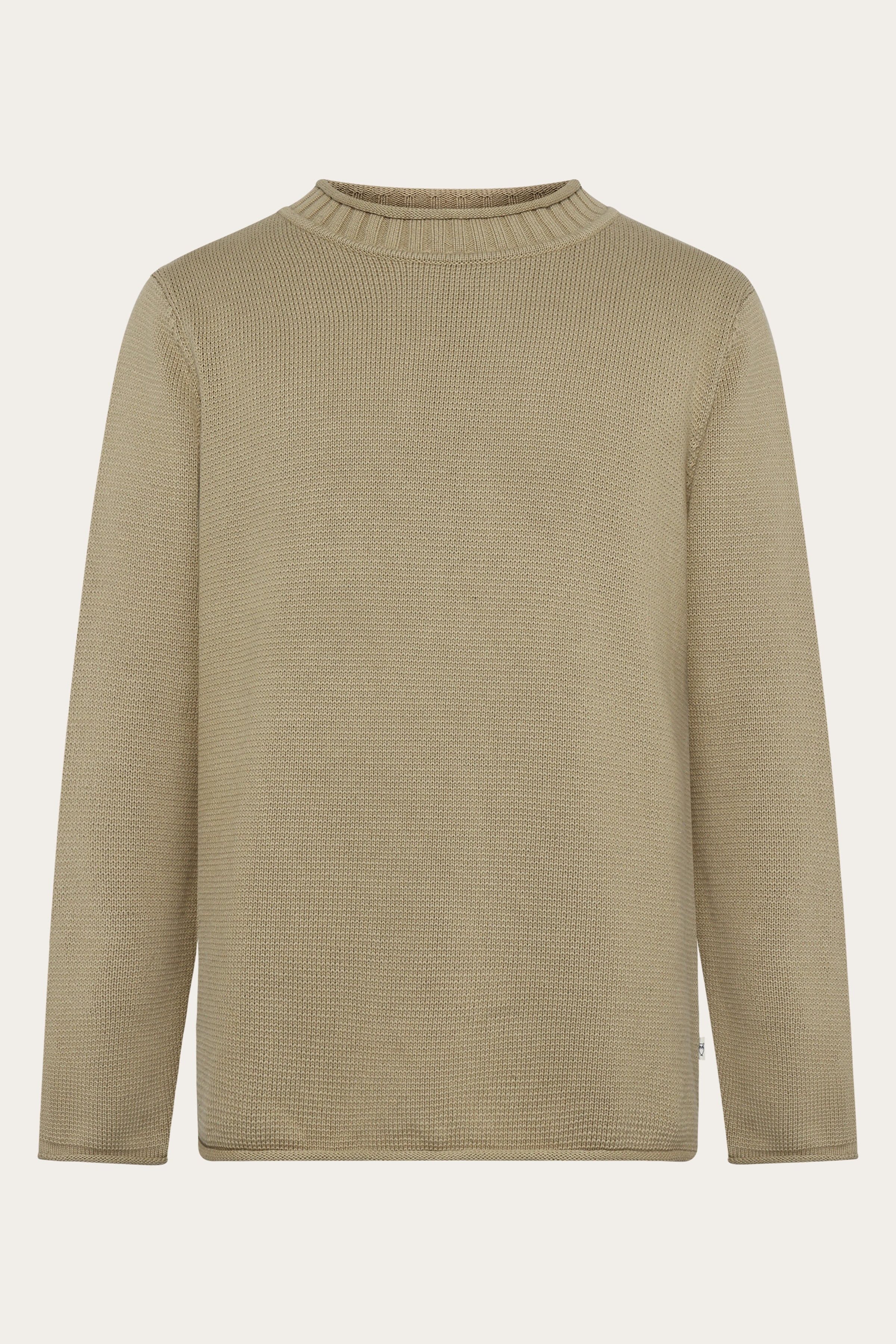 KnowledgeCotton Apparel Herren vegan Pullover Herren Rundhalsausschnitt Twill Beige