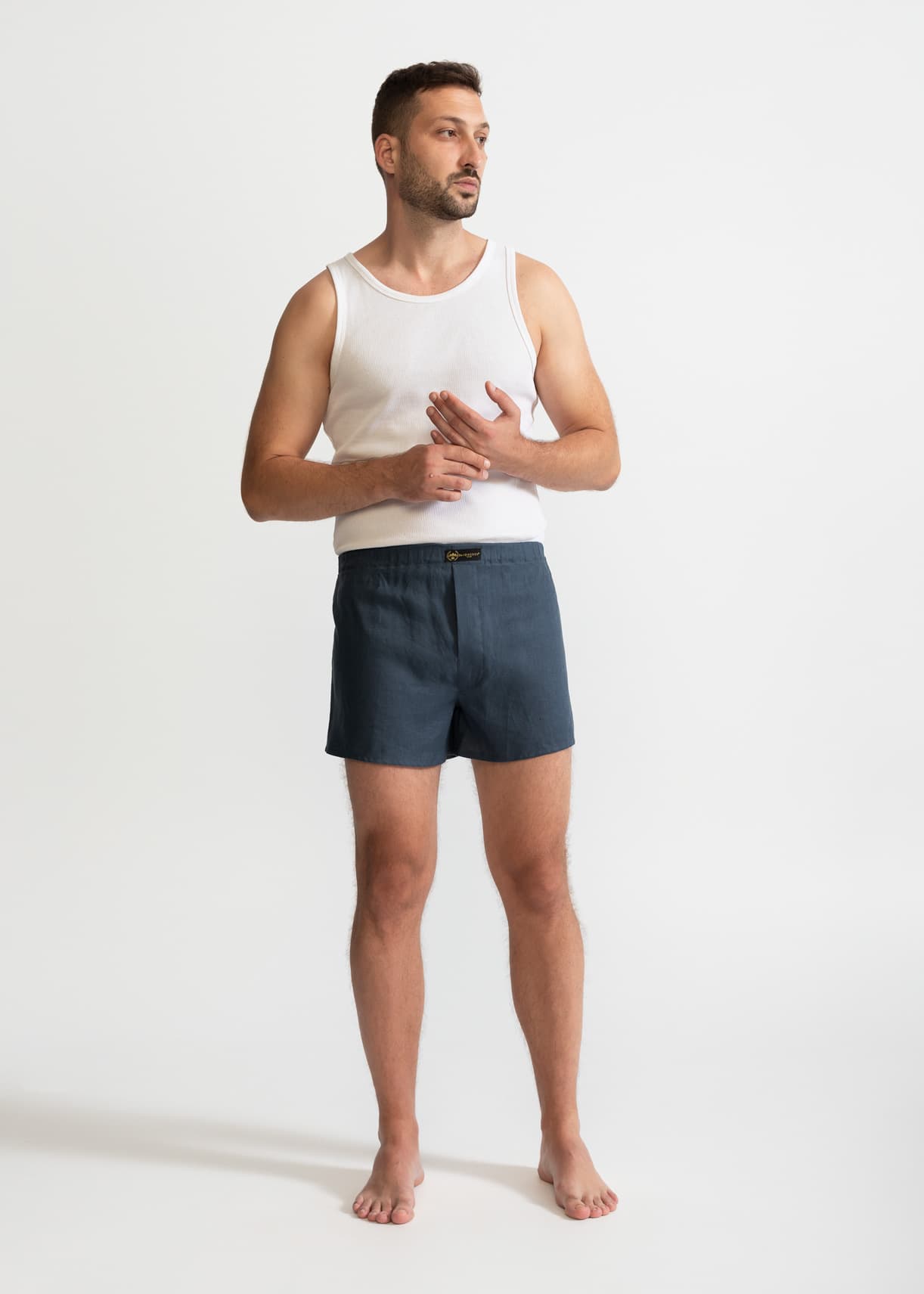 De IONESCU Boxer Shorts Linen Petrol
