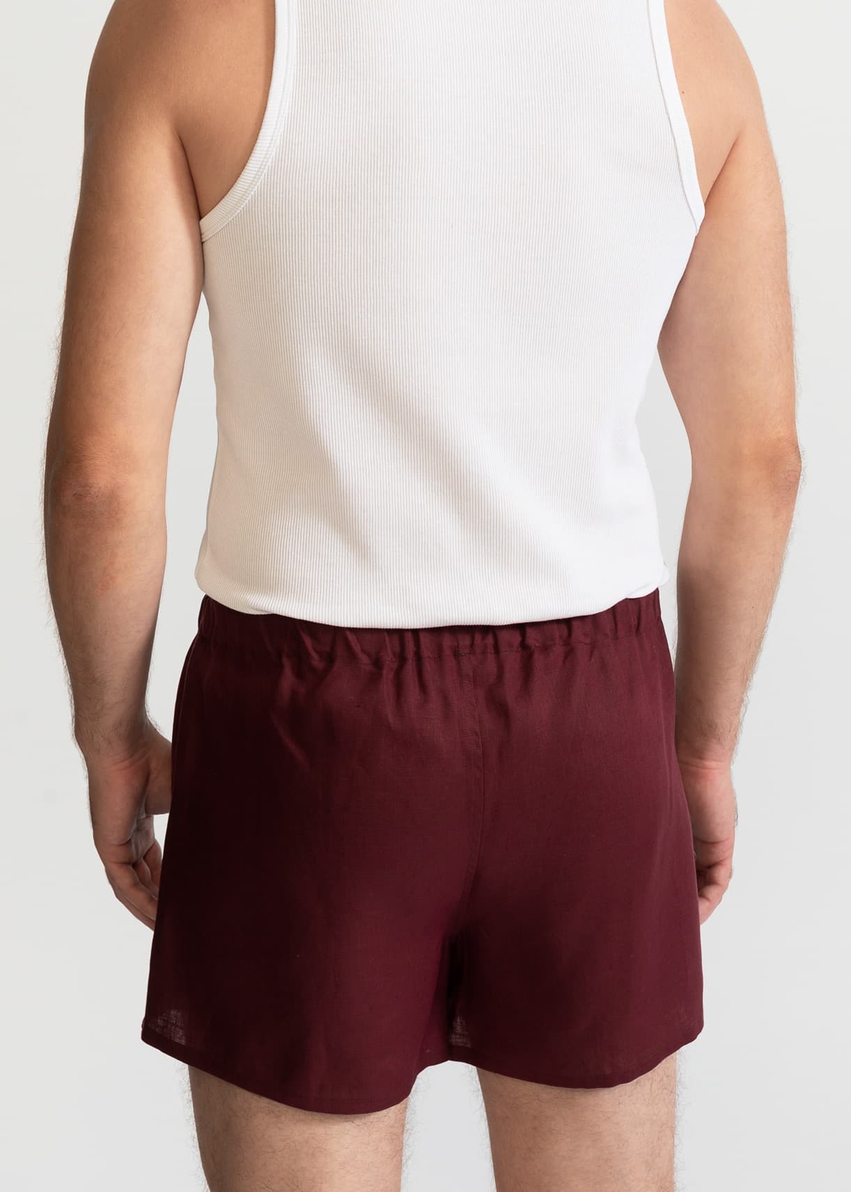 De IONESCU Boxer Shorts Linen Burgundy