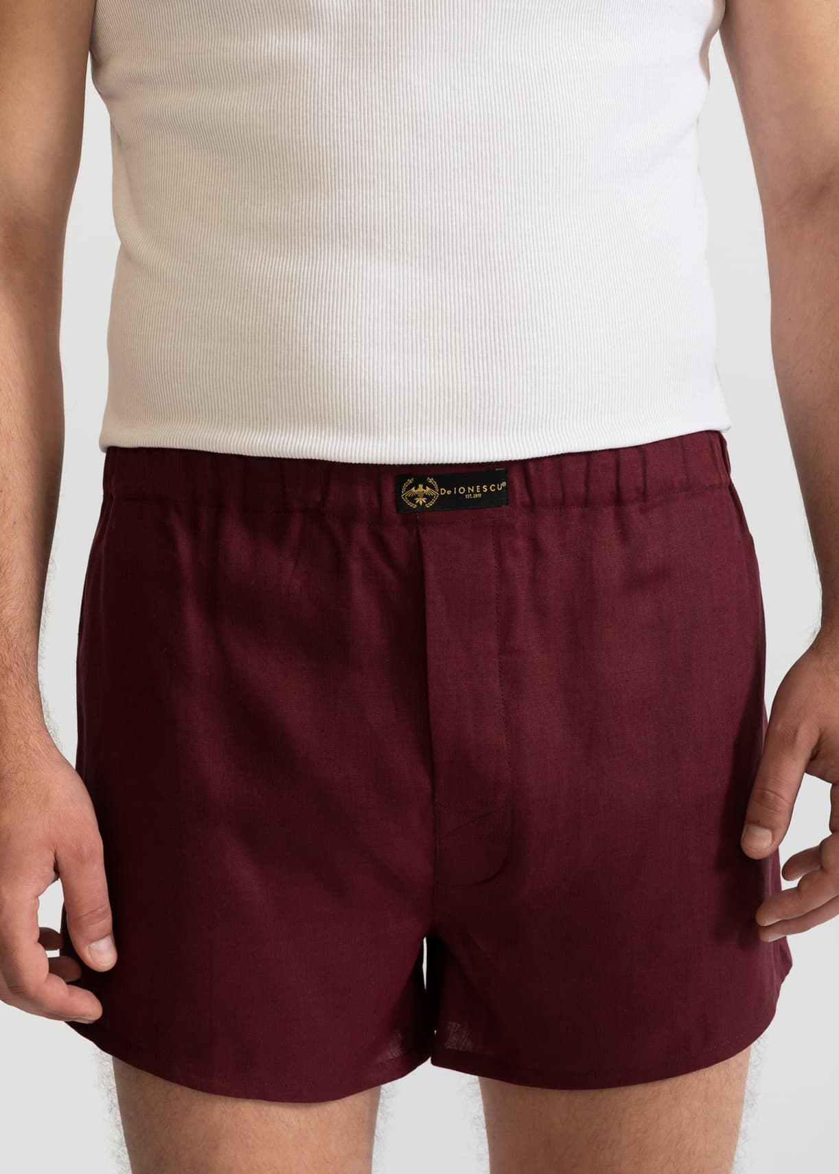 De IONESCU Boxer Shorts Linen Burgundy