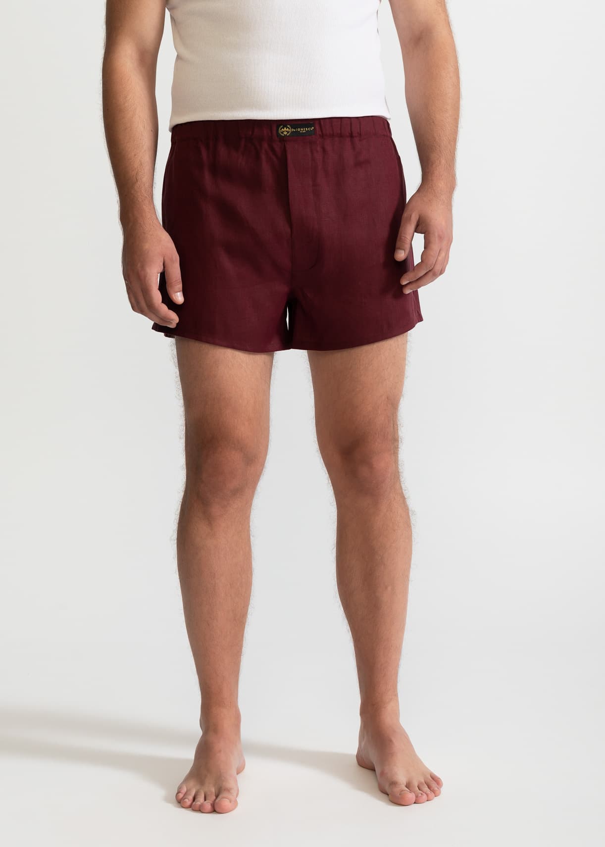 De IONESCU Boxer Shorts Linen Burgundy