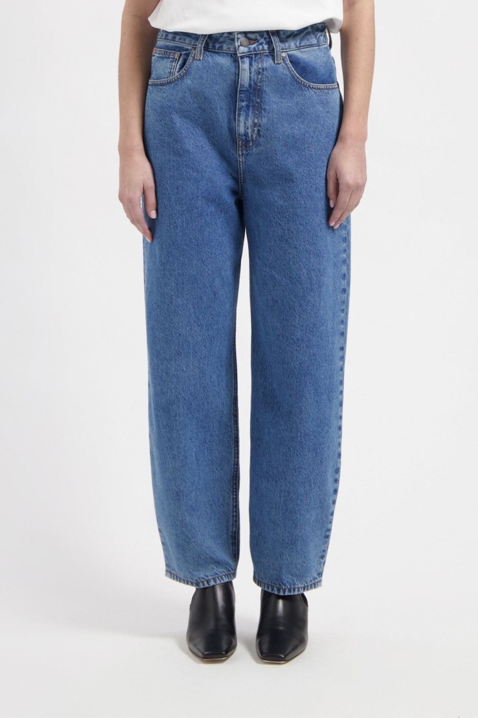 Image of MUD Jeans dames vegan Jeans High Barrel Brooke Stone Vintage