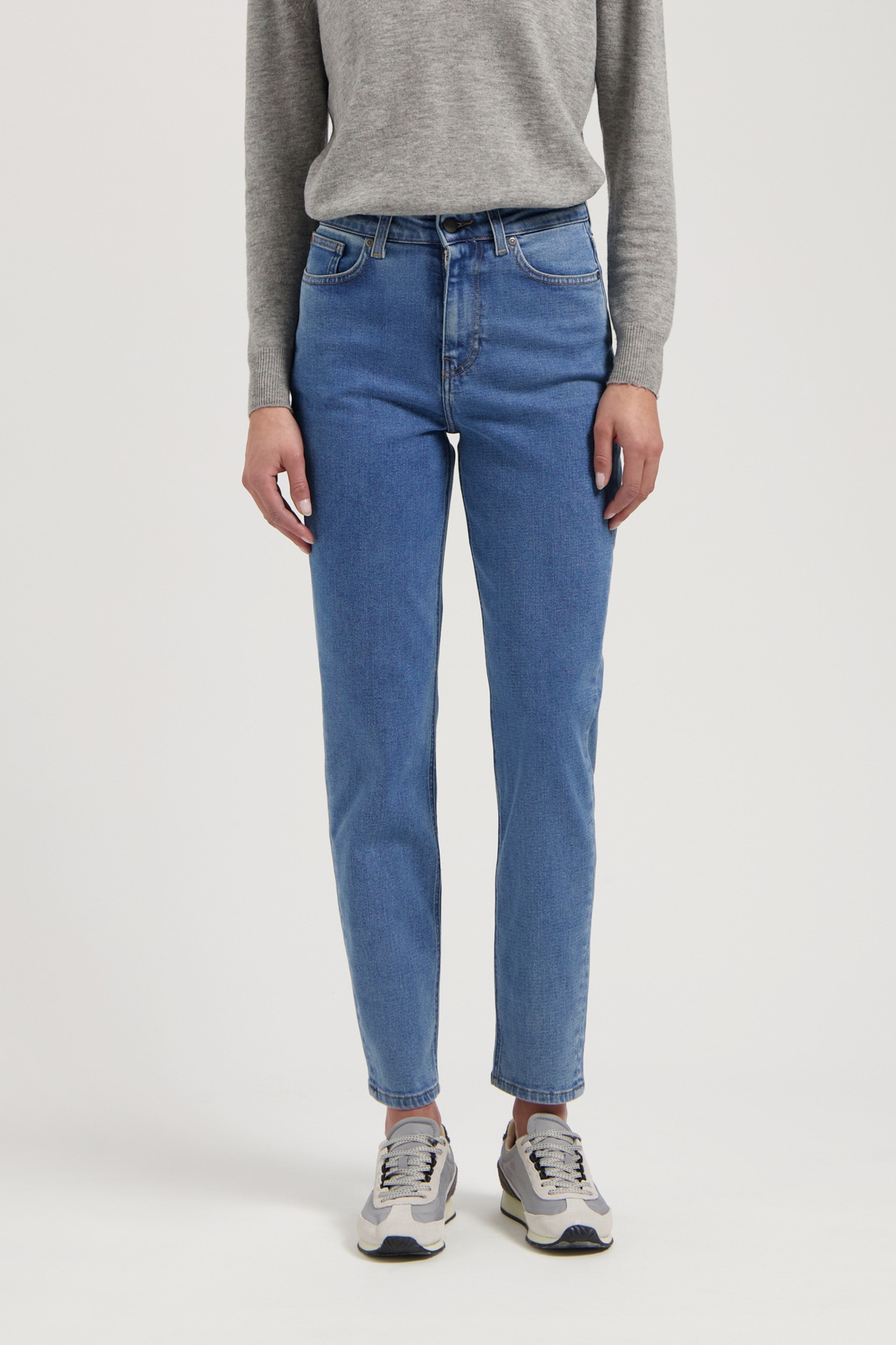 Image of MUD Jeans dames vegan Jeans High Tapered Mams Stone Vintage