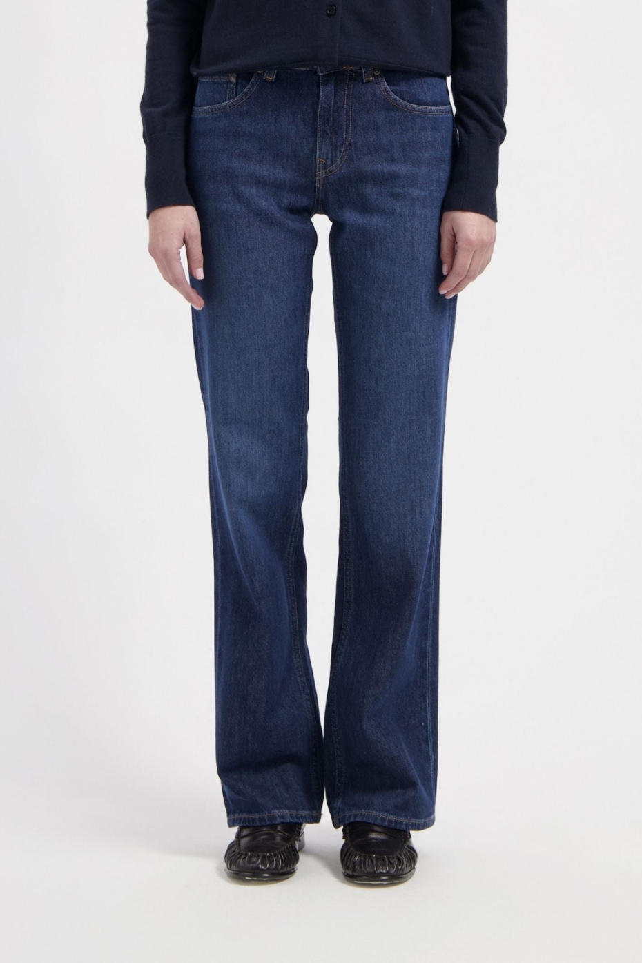 Image of MUD Jeans dames vegan Jeans Mid Straight Carry Faded Vintage Blauw