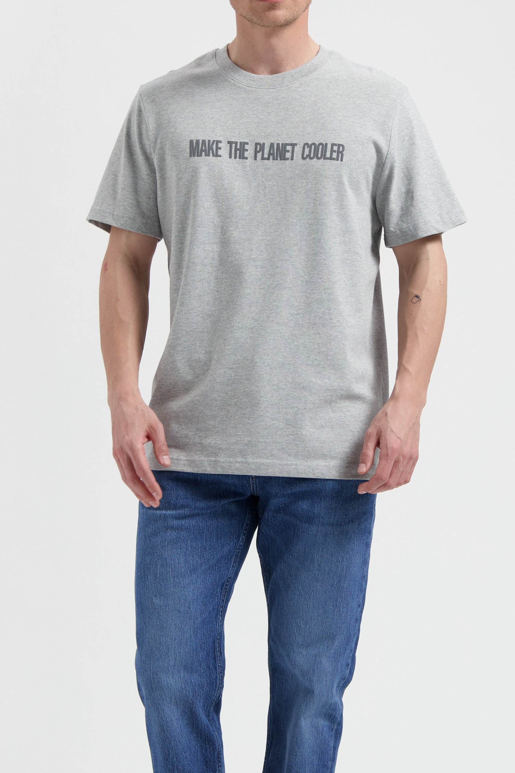 MUD Jeans men vegan T-Shirt Robin Heather Grey