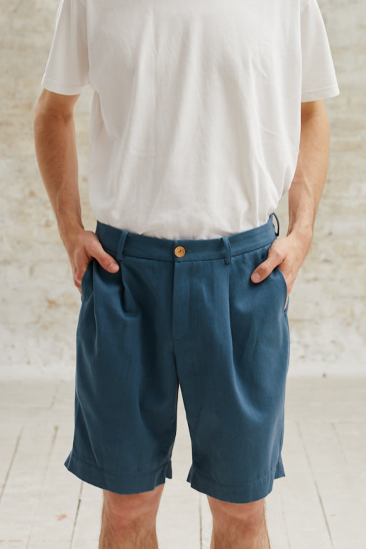 Image of Jyoti Fair Works mannen vegan Shorts Neem Oceaanblauw