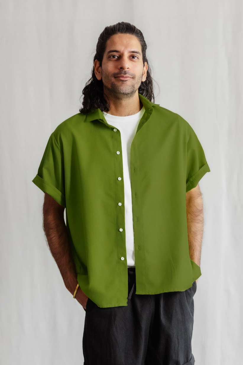 Image of Jyoti Fair Works mannen vegan Shirt Nehani Basil Green