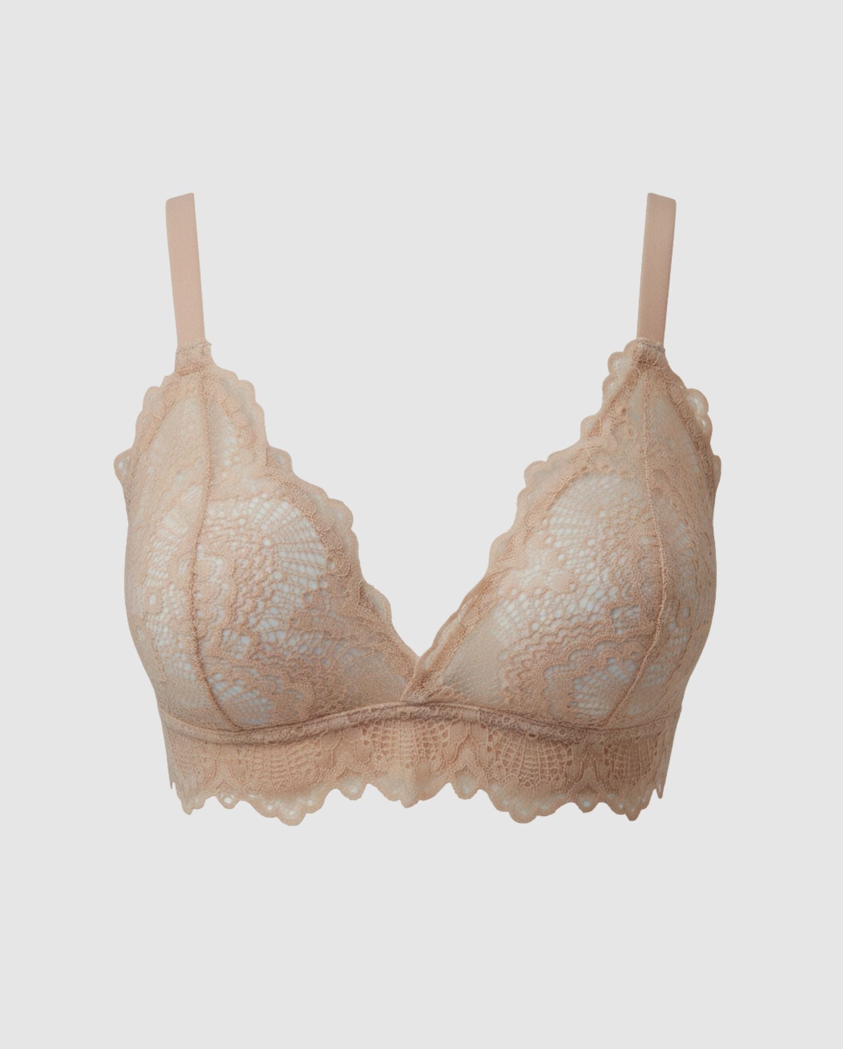 Understatement womens vegan Bralette Lace Triangle Light Pink