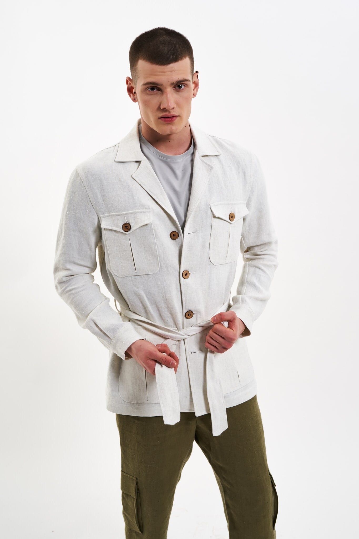 De IONESCU Herren vegan Jacke The Safari Off White