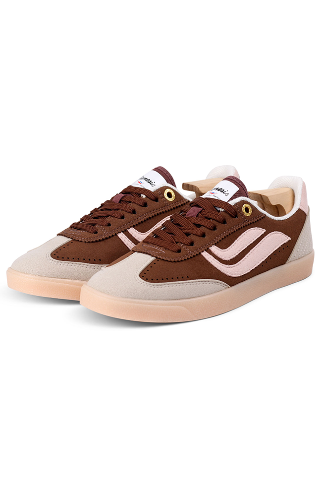Genesis womens vegan Sneakers G-Volley Hairy Grey Brown Rose