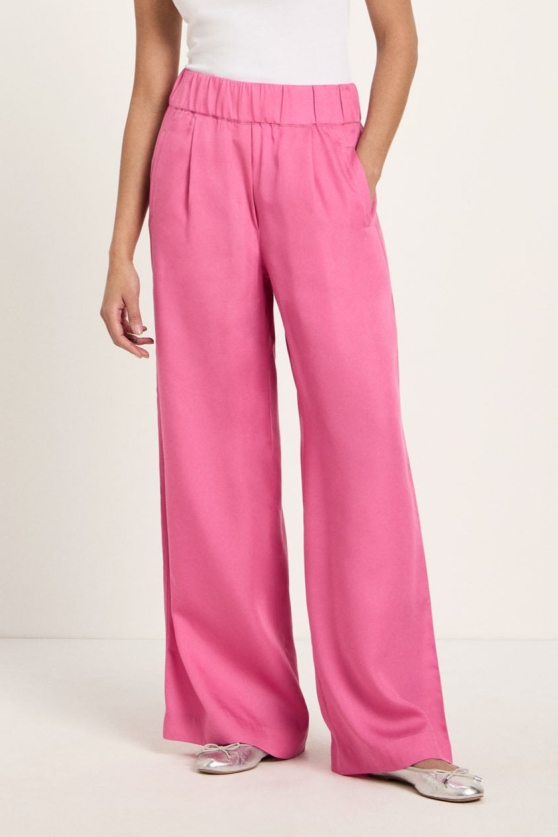 Lanius Damen vegan Hose Weites Bein Rosa