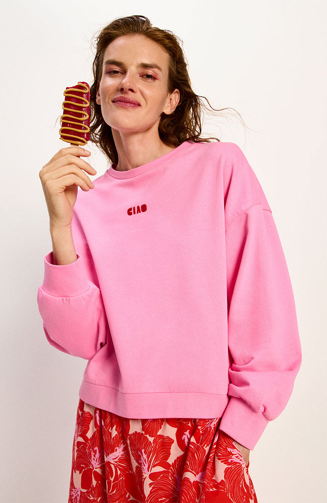 Lanius womens vegan Sweater Ciao Bella Pink