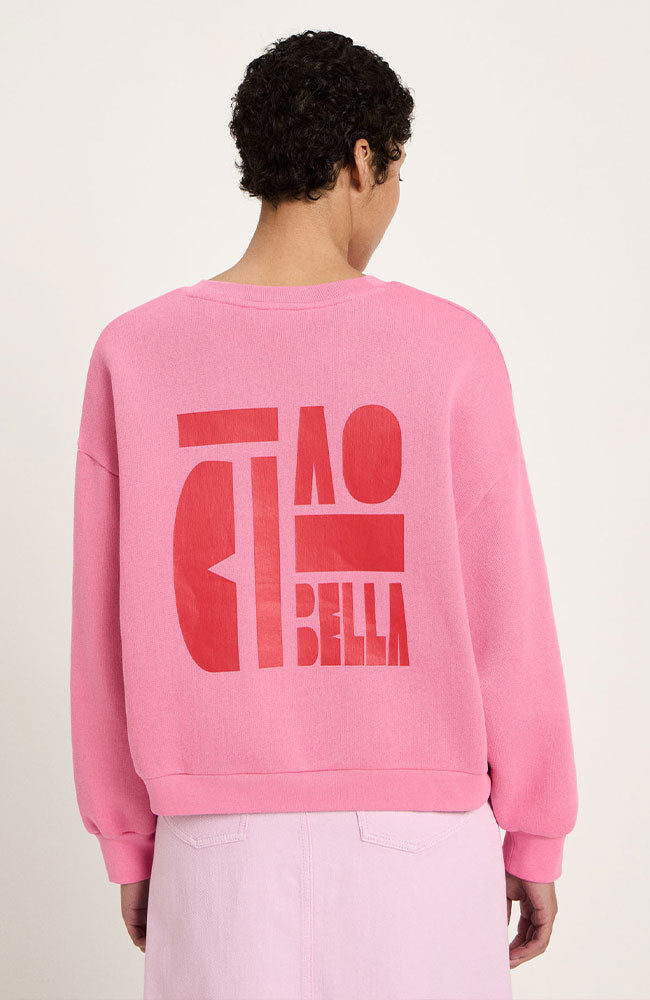 Lanius Damen vegan Pullover Ciao Bella Rosa