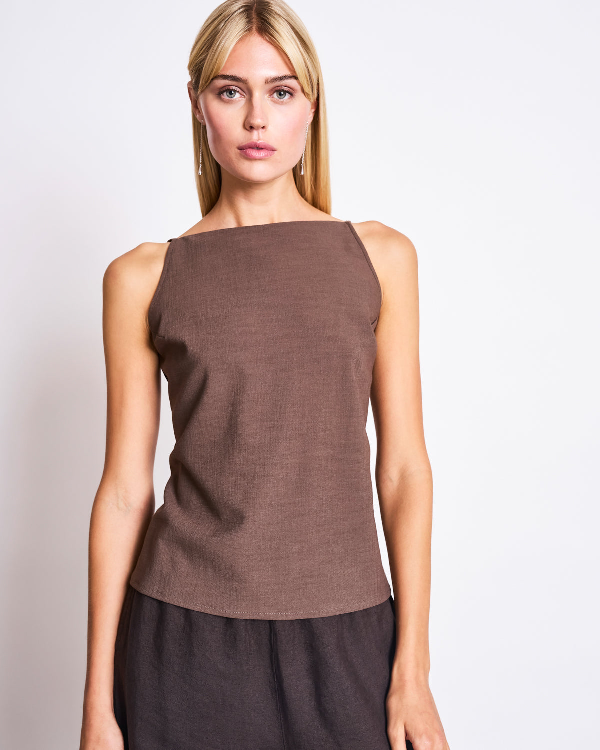 113823 - JAN N JUNE Damen vegan Top RÃ¼ckenfrei Ciconia Lehm Braun