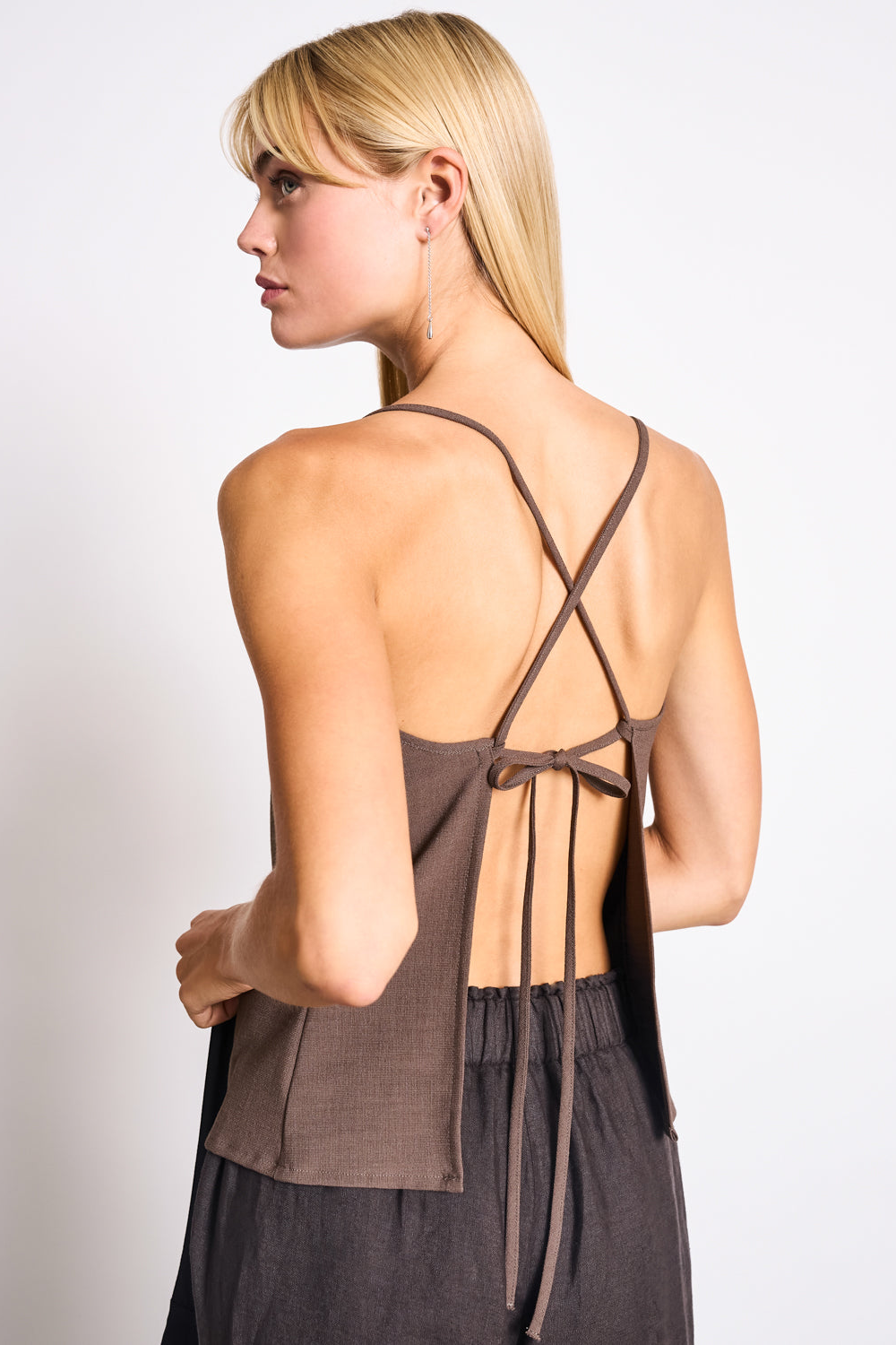 113823 - JAN N JUNE Damen vegan Top RÃ¼ckenfrei Ciconia Lehm Braun