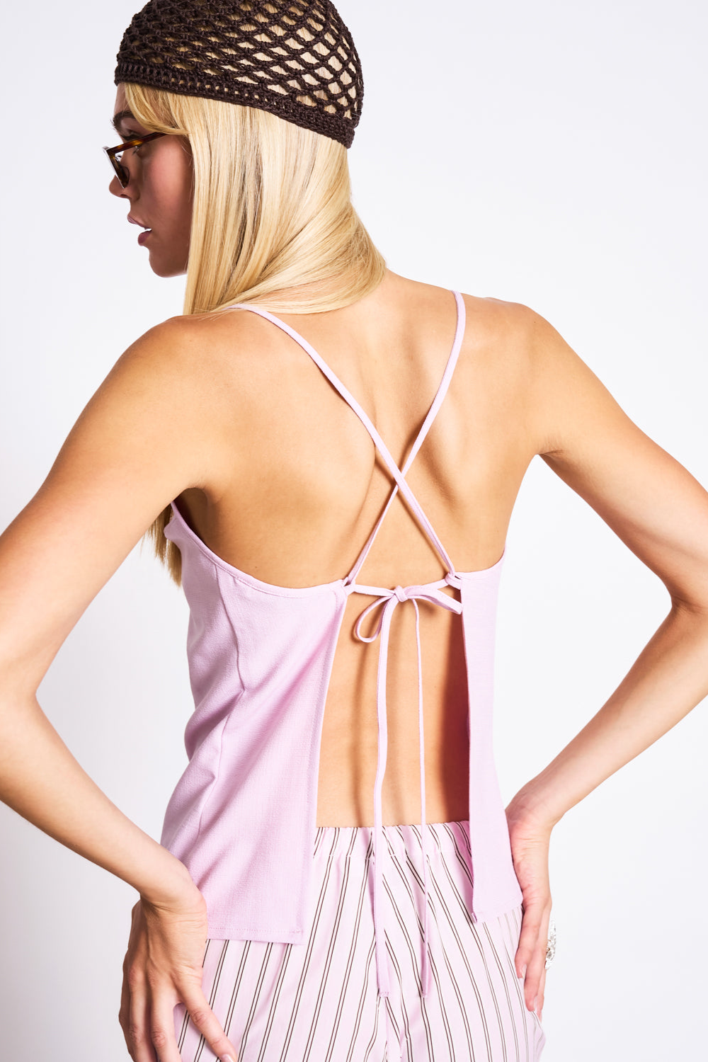 Image of JAN 'N JUNE dames vegan Top Zonder Rugpand, Ciconia Licht Orchidee Roze