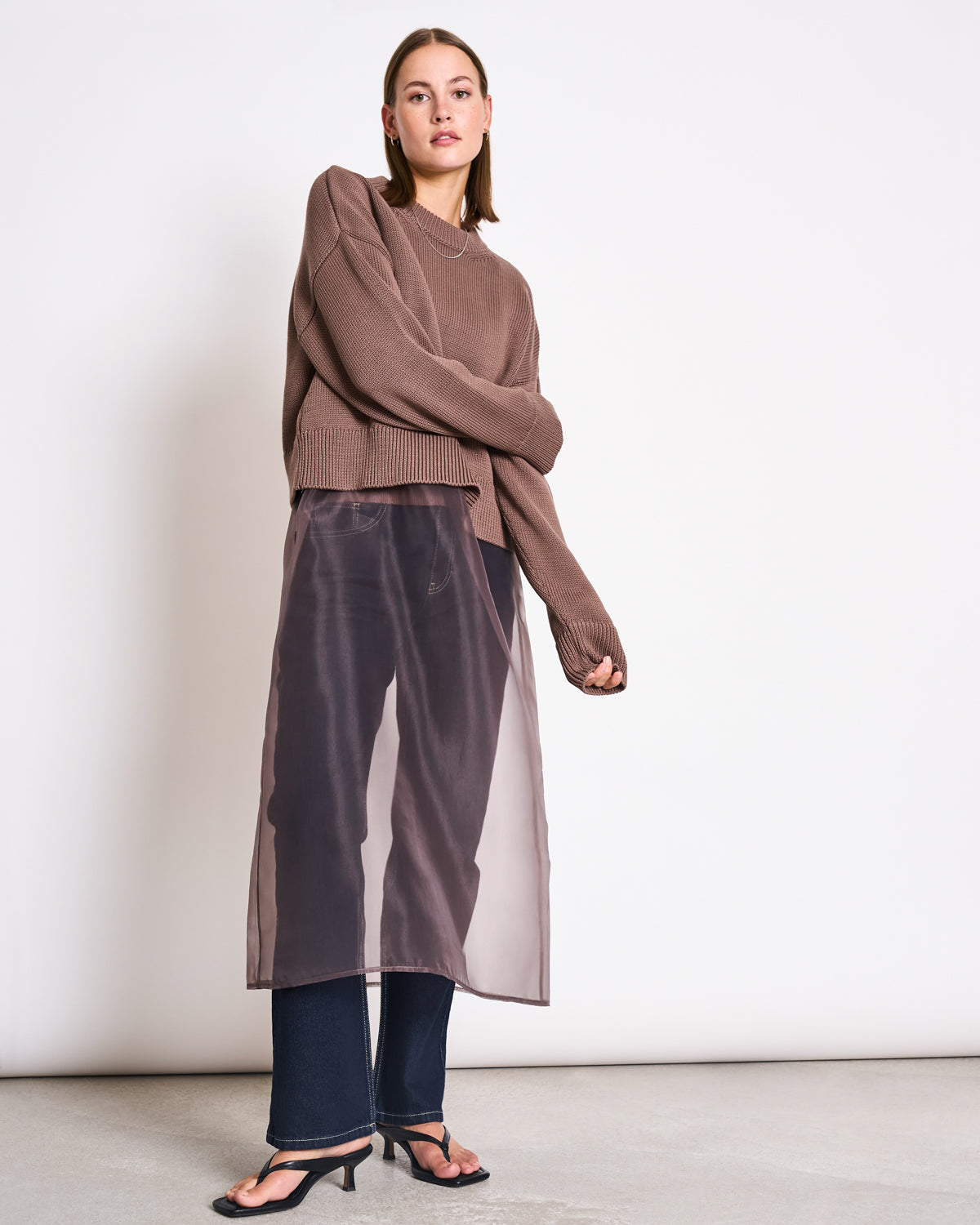 113830 - JAN N JUNE Damen vegan Pullover Yagmur Lehm Braun