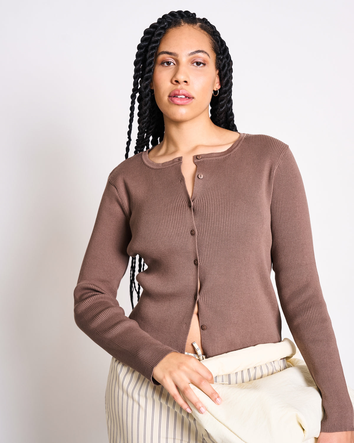 JAN 'N JUNE Cardigan Glimt Clay Brown