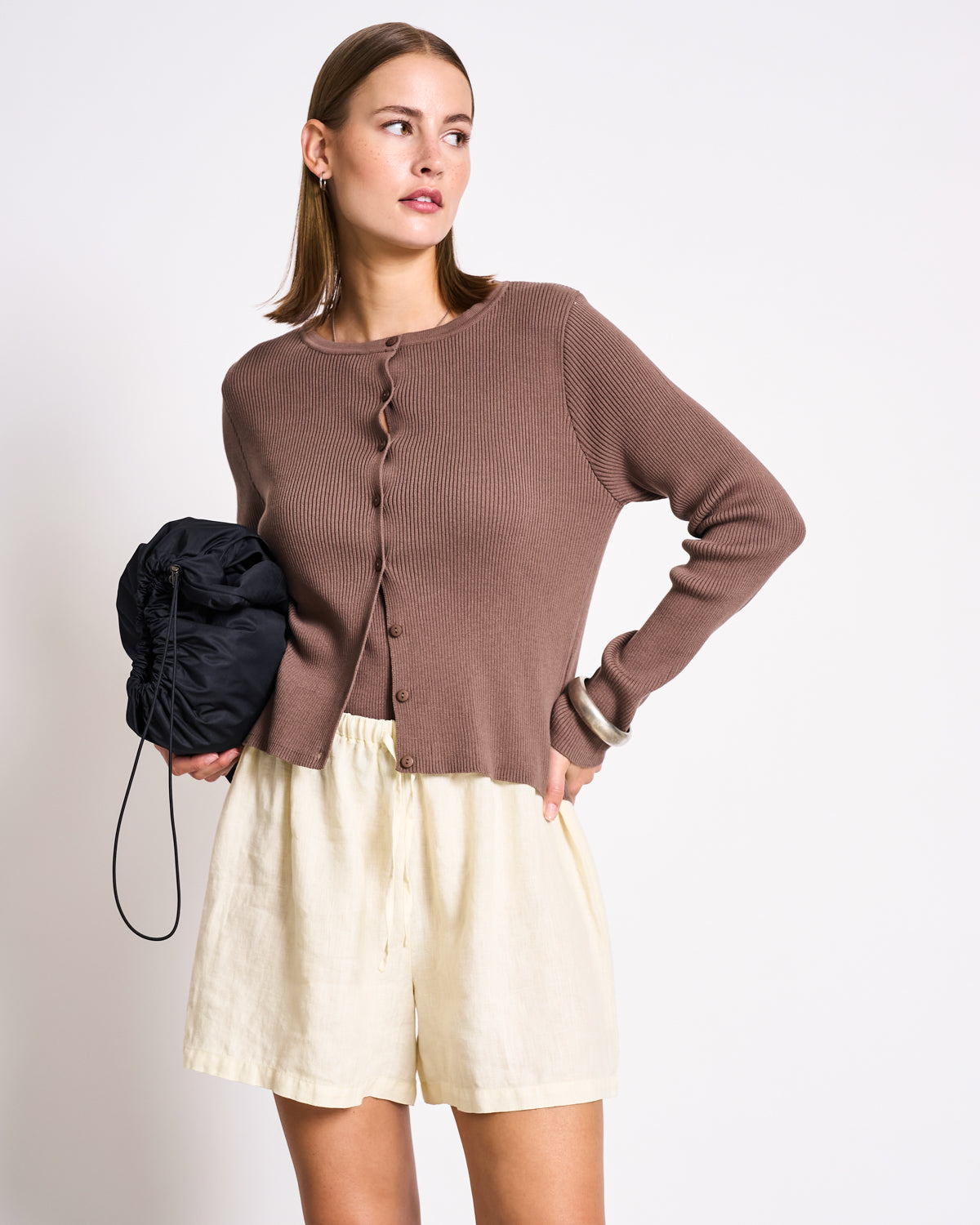 JAN 'N JUNE Cardigan Glimt Clay Brown