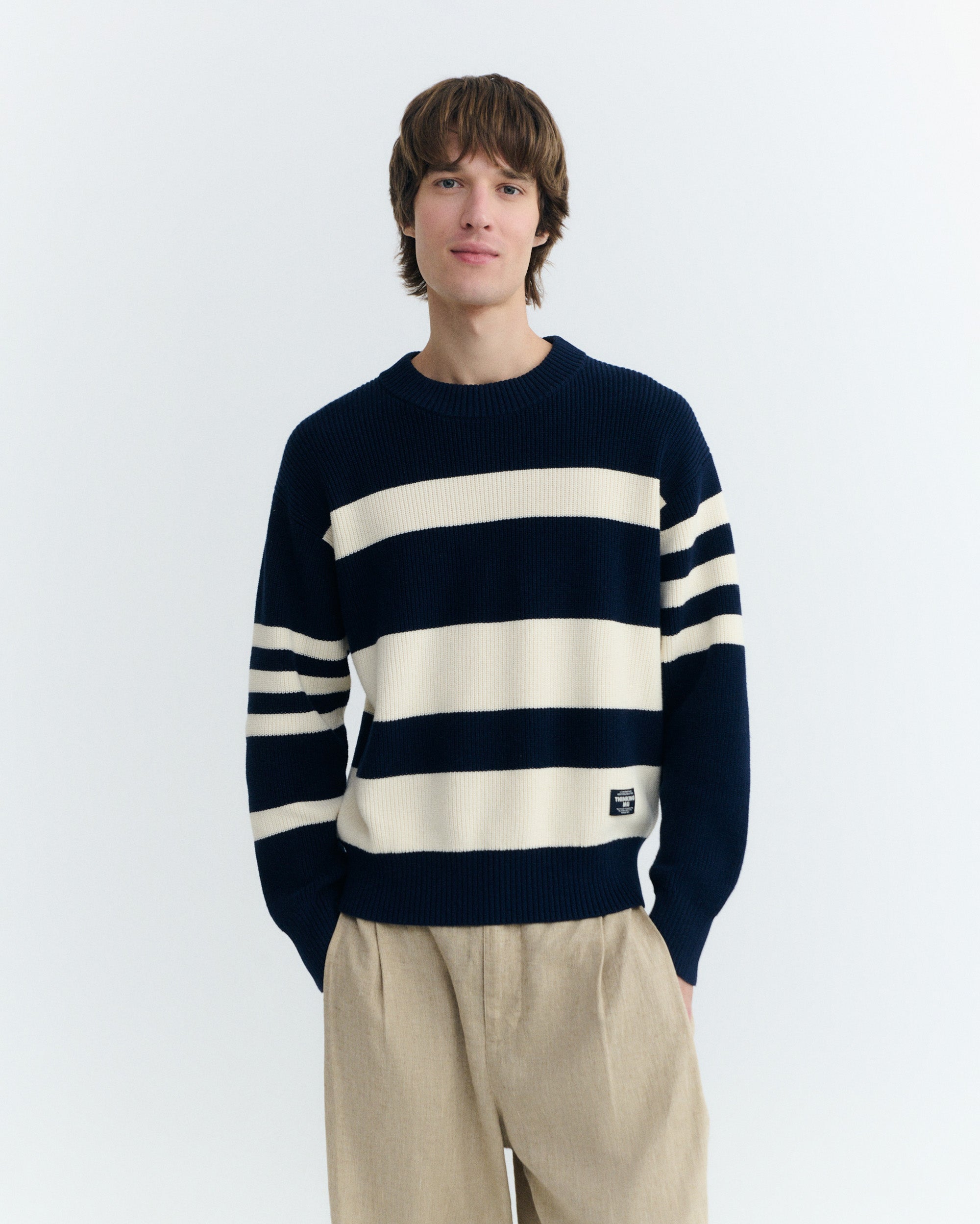 Thinking MU Trui Van Santos Met Strepen In Marineblauw