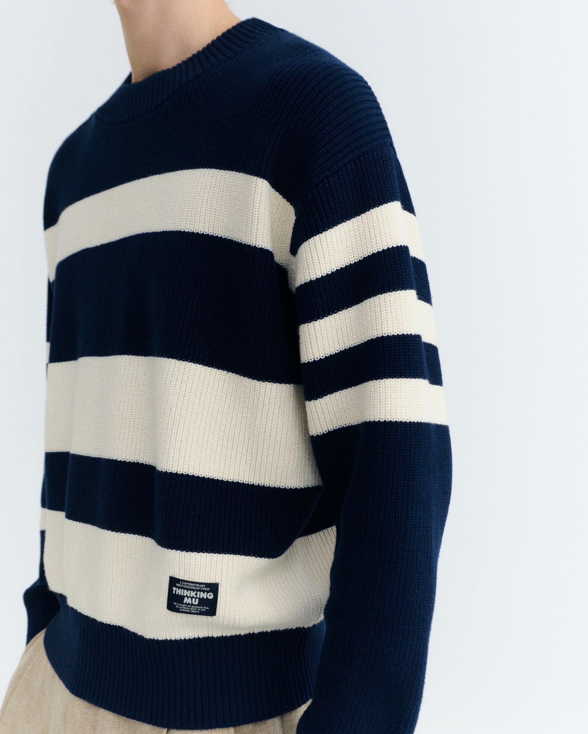 Thinking MU Trui Van Santos Met Strepen In Marineblauw