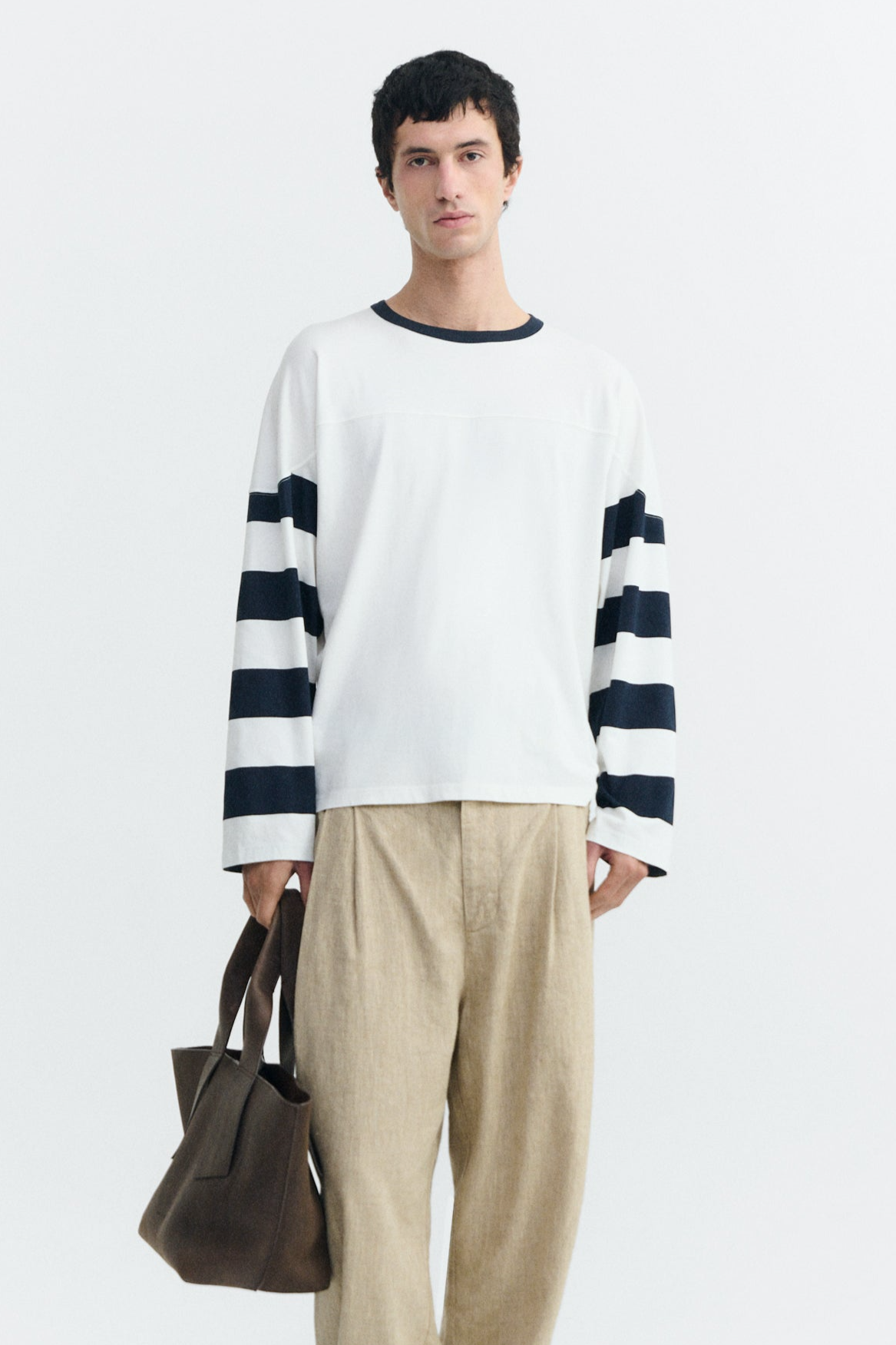 Thinking MU Herren vegan T-Shirt Longsleeve Brady Weiß