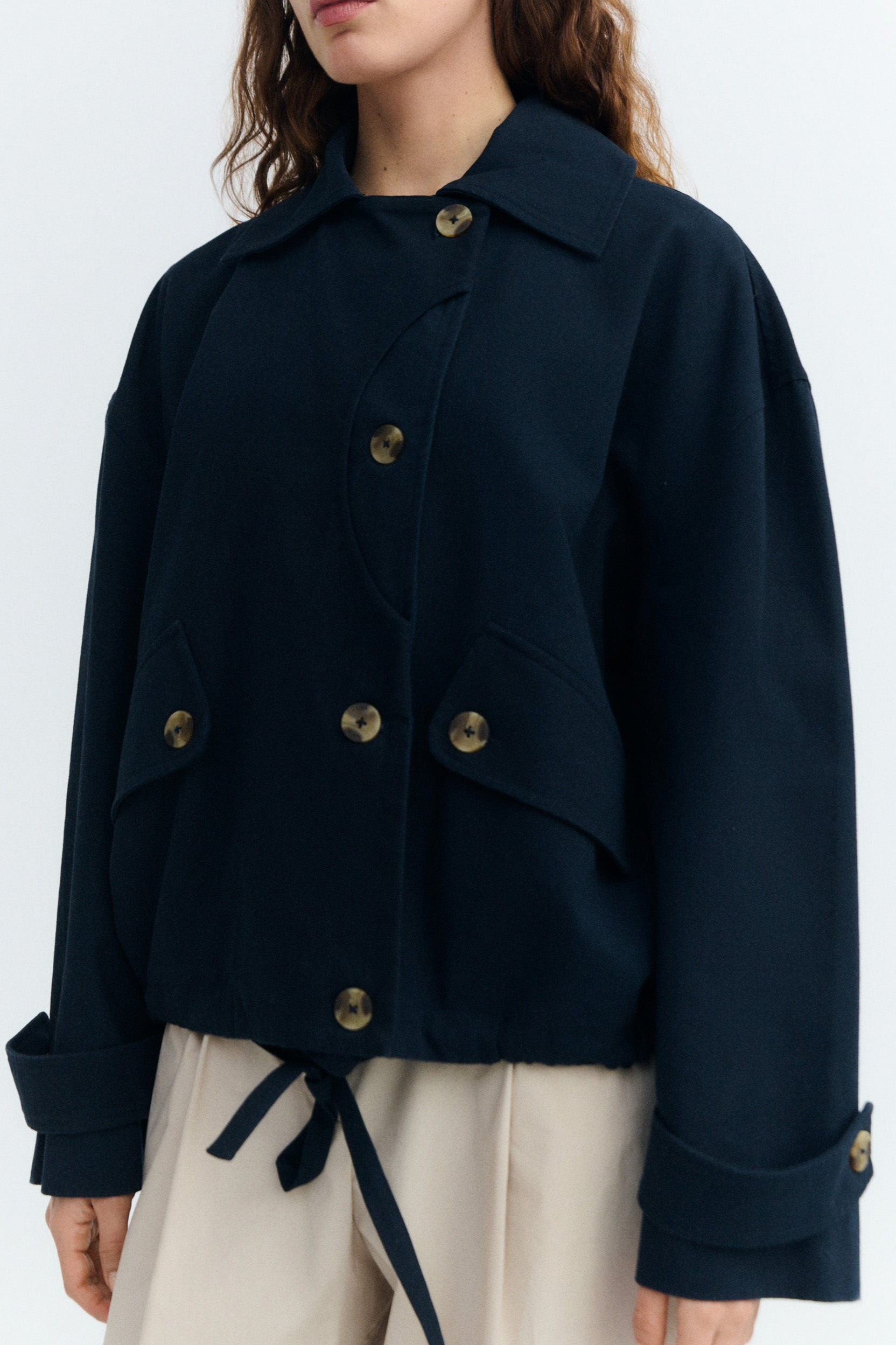Image of Thinking MU dames vegan Oversized Jas Norma Navy
