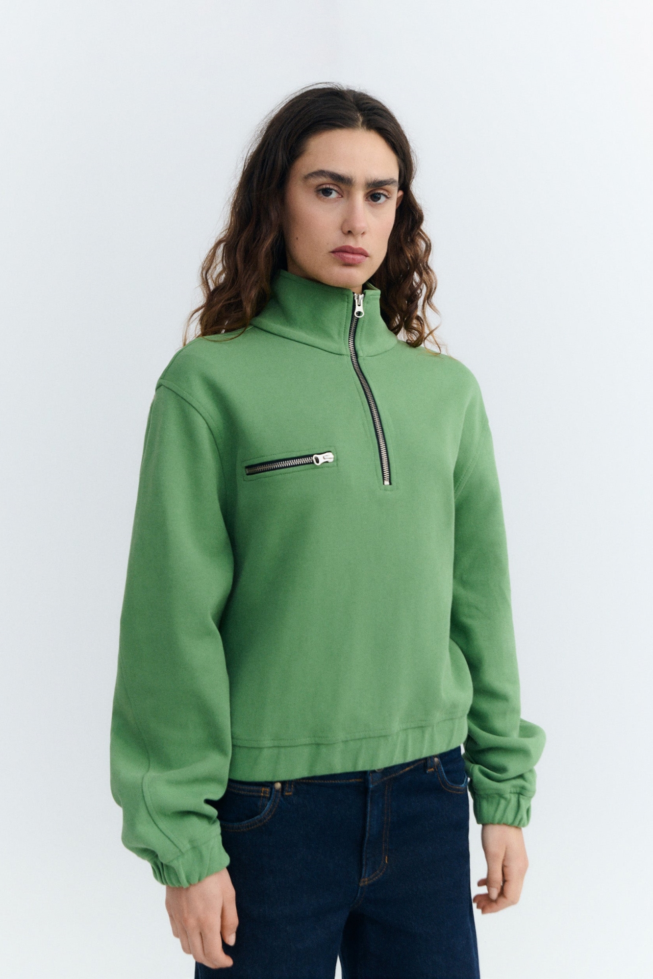 Image of Thinking MU dames vegan Sweatshirt Pippa Green