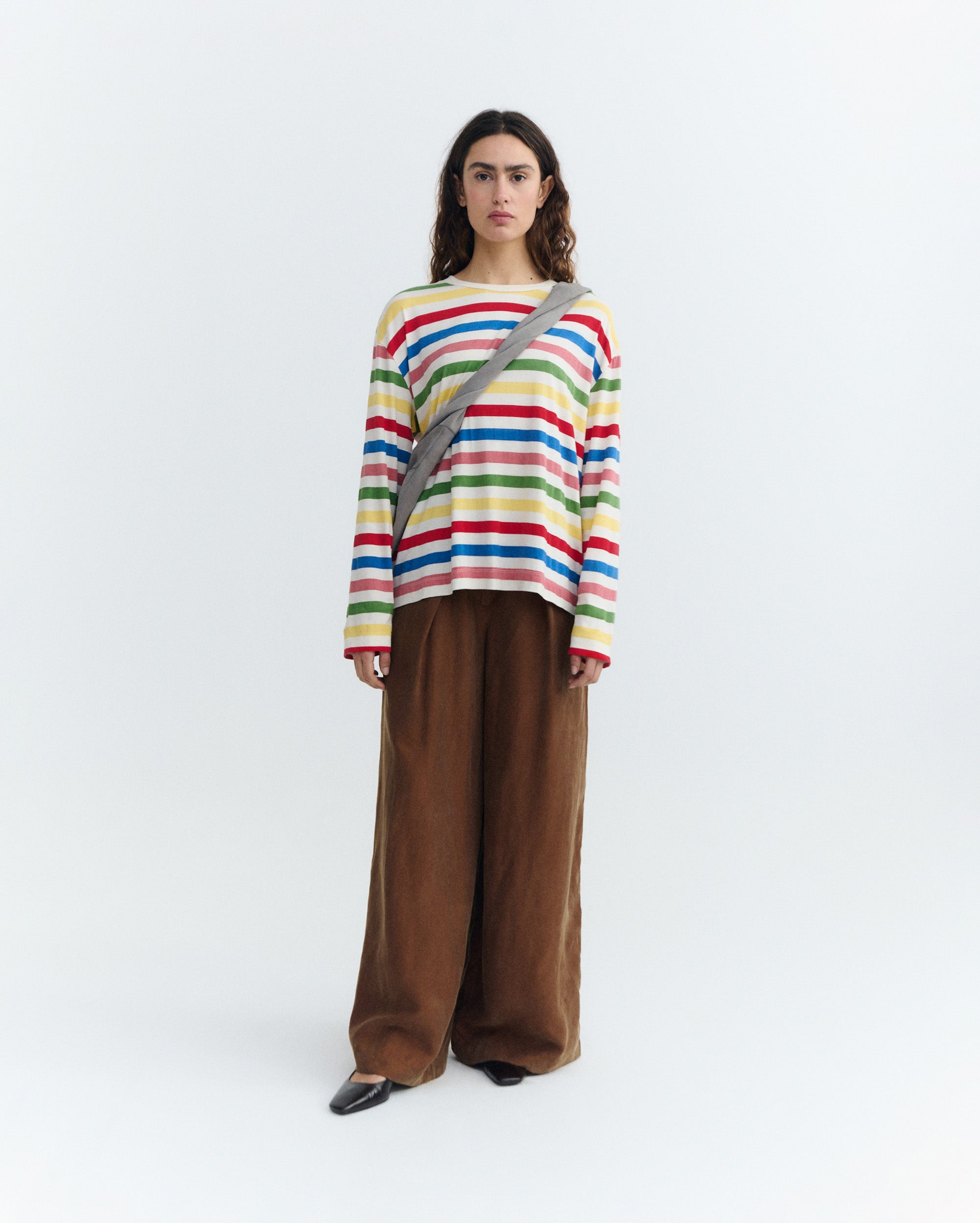 Thinking MU T-Shirt Met Lange Mouwen Emily  Meerkleurig Gestreept
