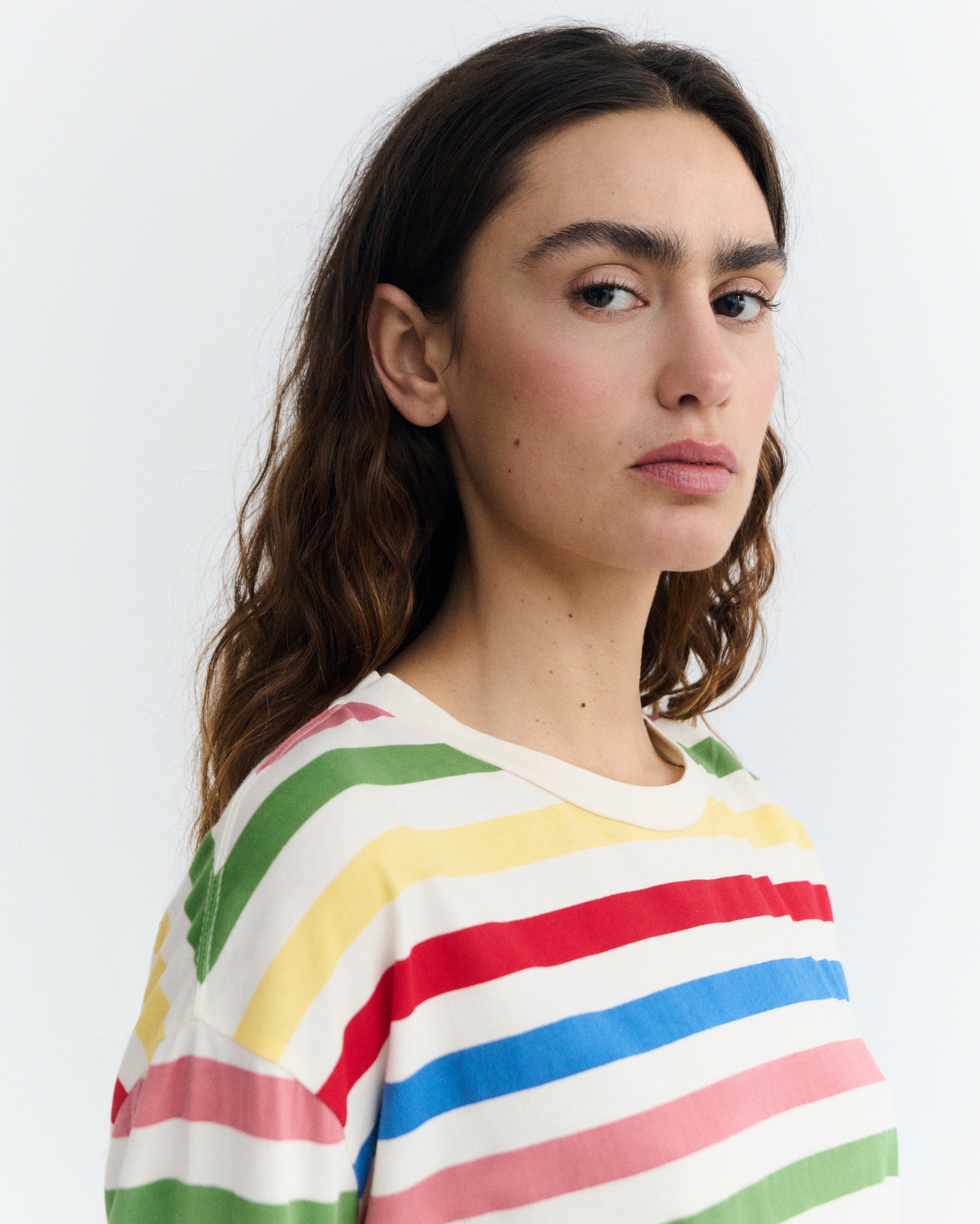 Thinking MU T-Shirt Met Lange Mouwen Emily  Meerkleurig Gestreept