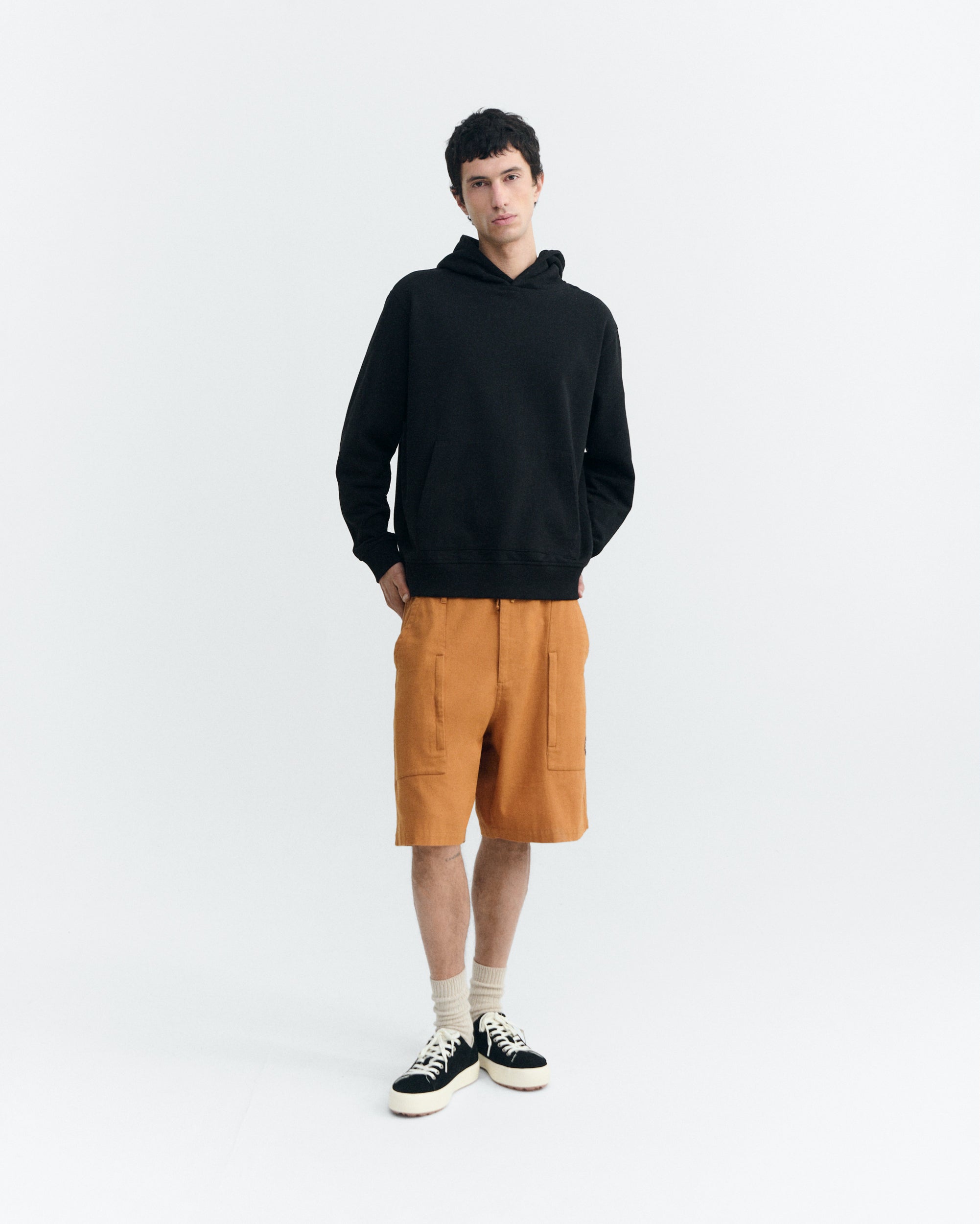Thinking MU men vegan Sweatshirt Simon Sun Patch Back Black
