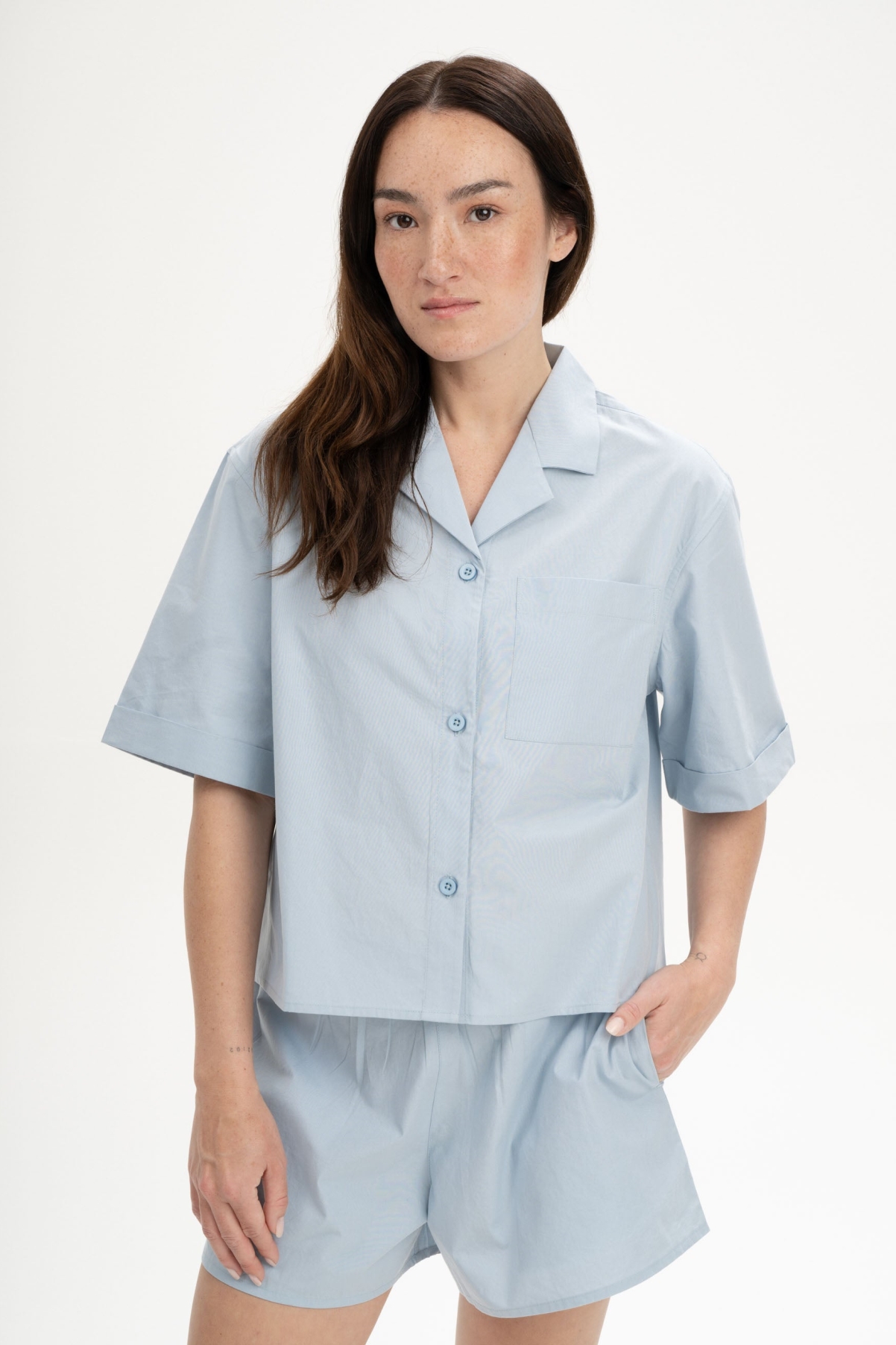 Image of MELA dames vegan Pyjamaset In Wolkenblauw