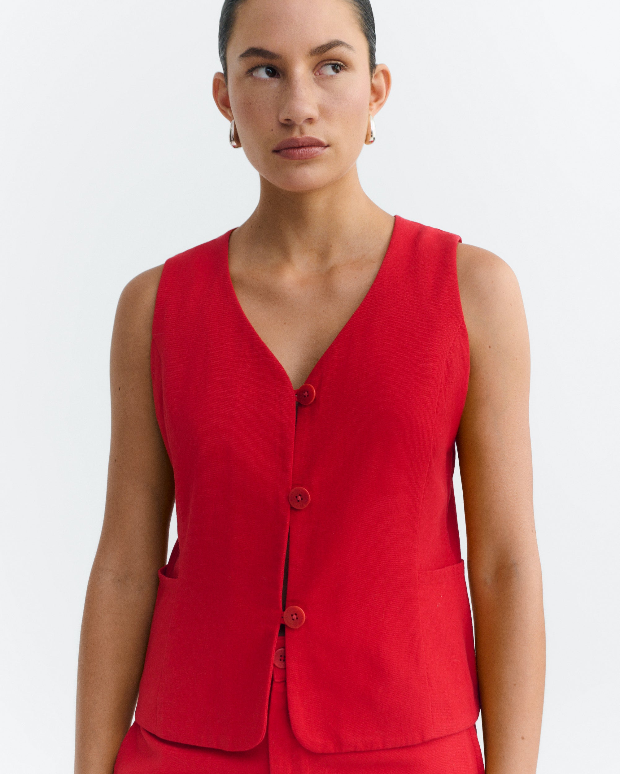 Thinking MU womens vegan Vest Alisa Red