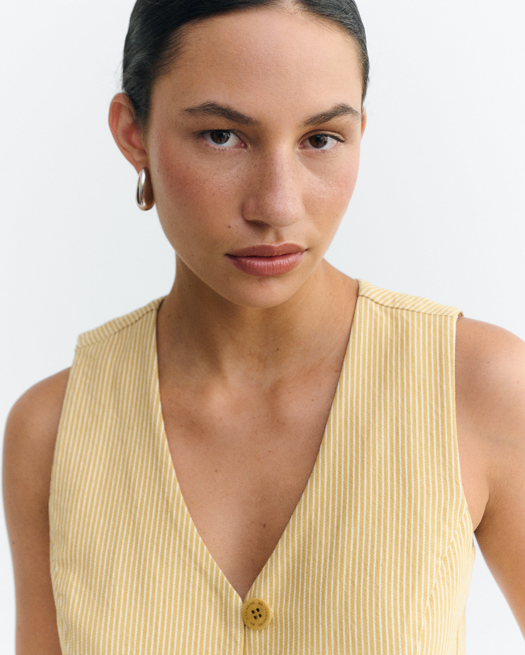 Thinking MU Vest Alisa Striped Yellow