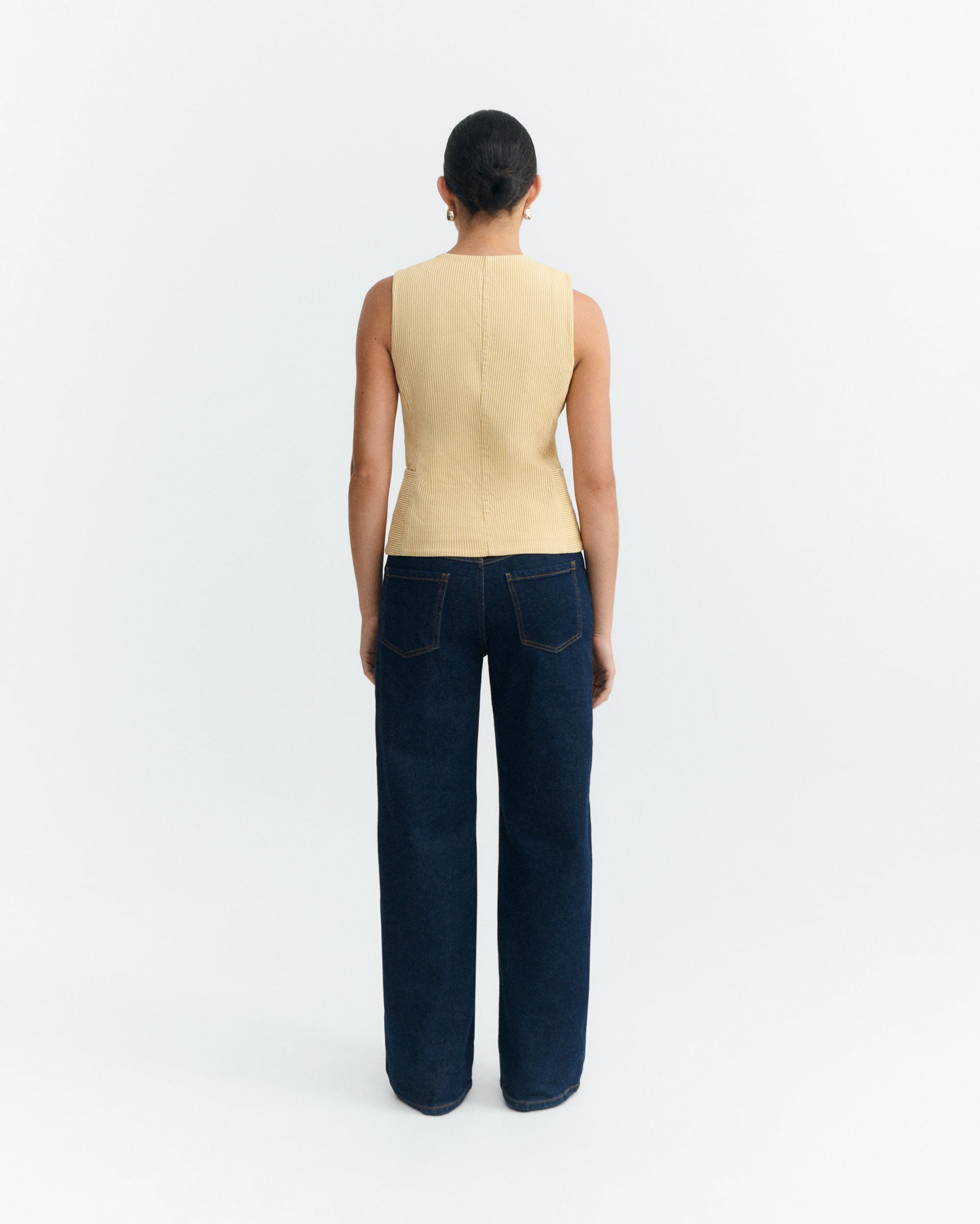 Thinking MU Vest Alisa Striped Yellow