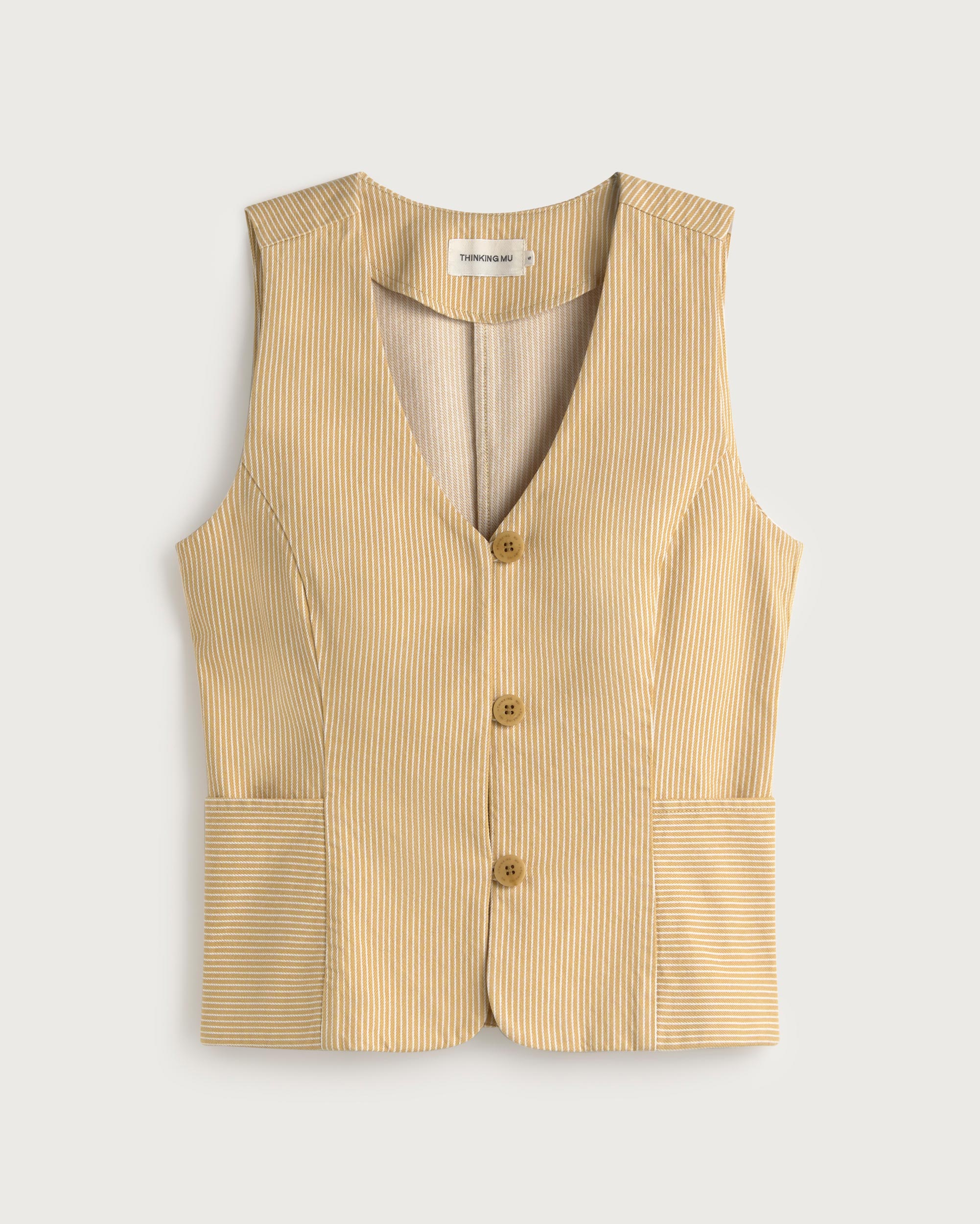 Thinking MU Vest Alisa Striped Yellow
