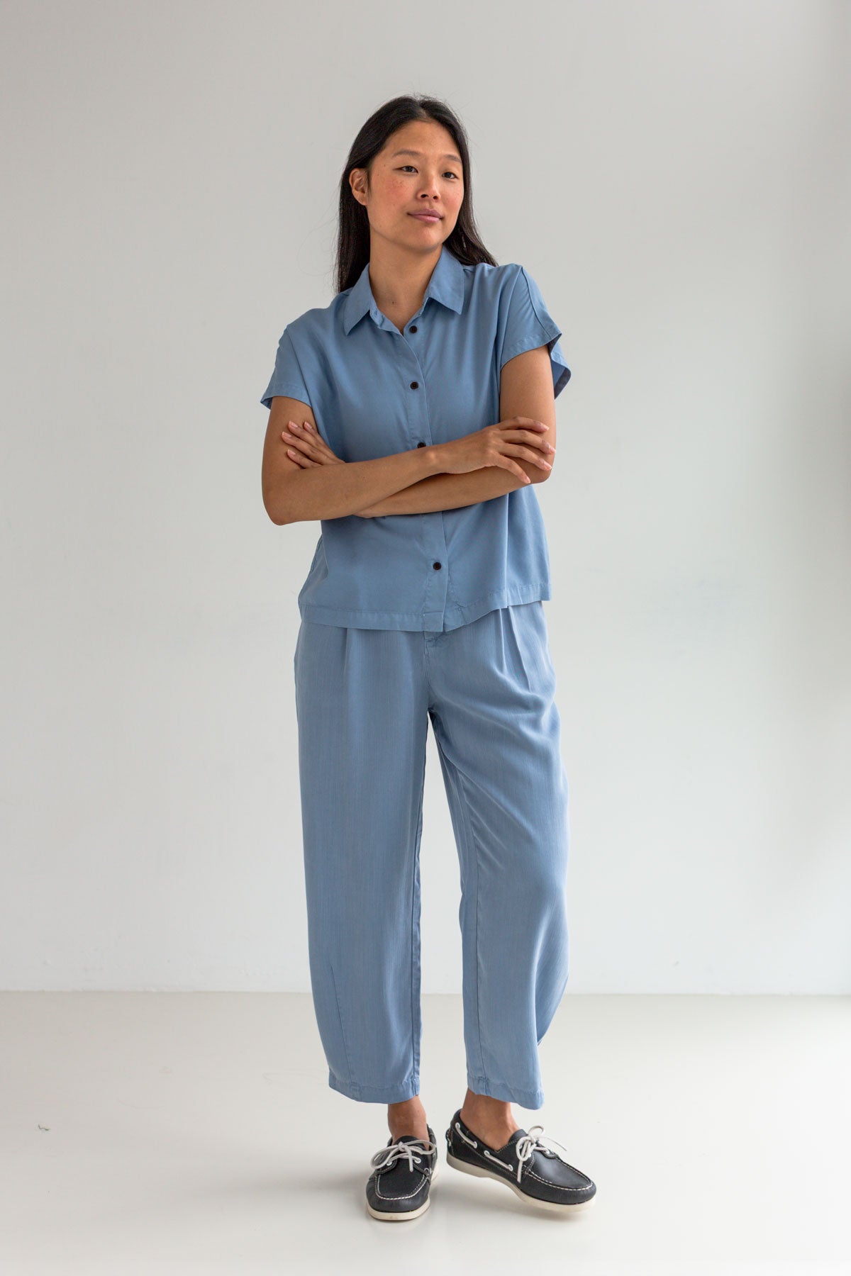 113922 - Damen vegan Hemd Cannes Denim Blau 113922 - Damen vegan Hemd Cannes Denim Blau