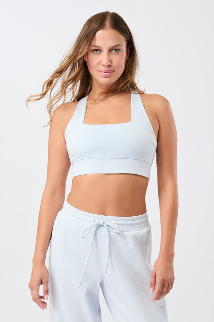 MANDALA Damen vegan Bh French Neck Baby Blue