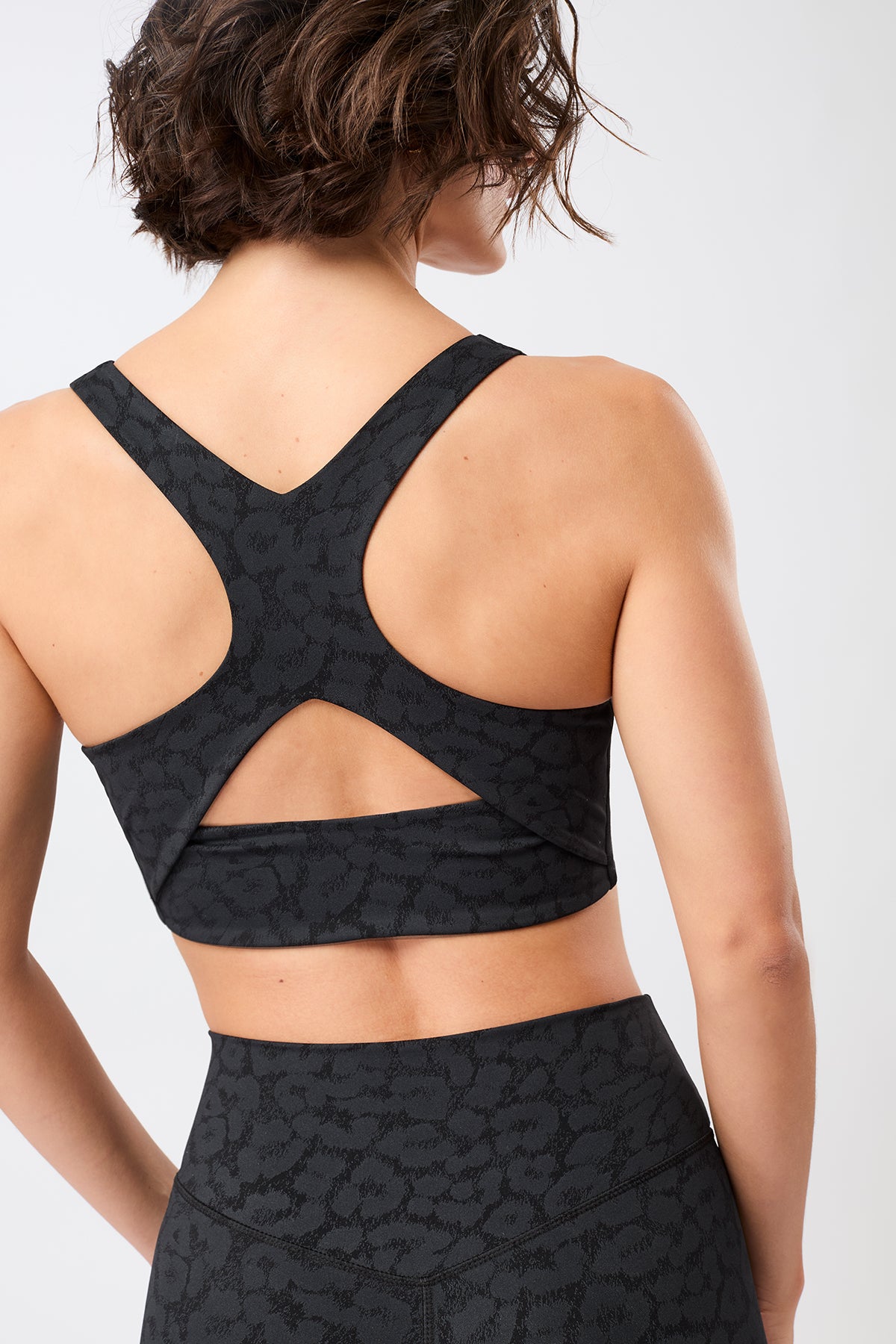 MANDALA womens vegan Sports Bra Printed Leo Black