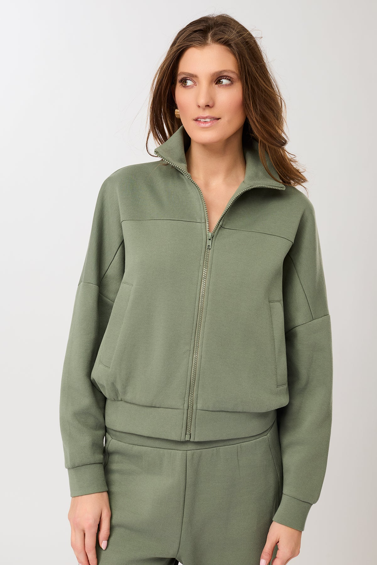 Image of MANDALA dames vegan Jas/Blouson In Antracietgroen