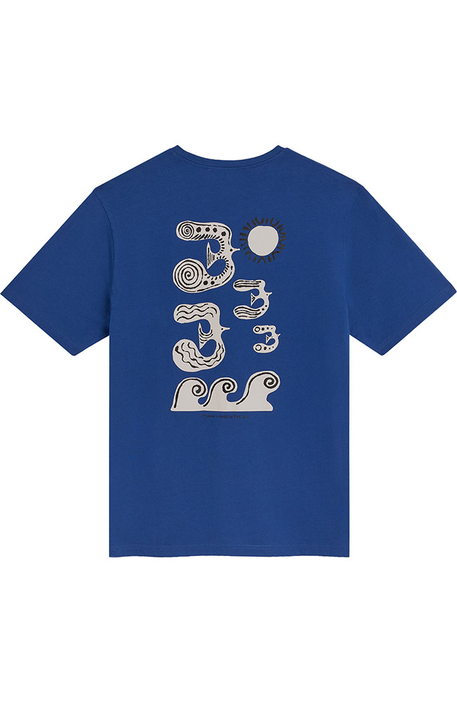 Bask in the Sun men vegan T-Shirt Birds Cobalt Blue